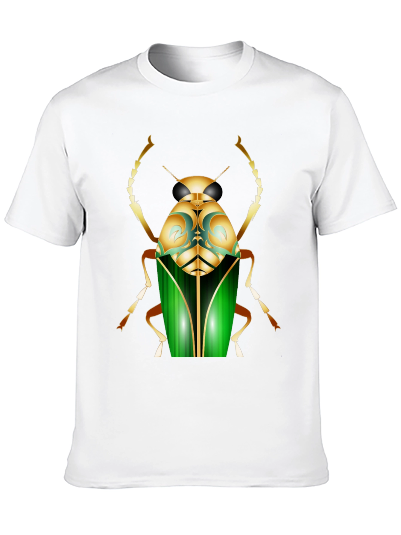Mens Black T-Shirt with Bold Beetle Graphic