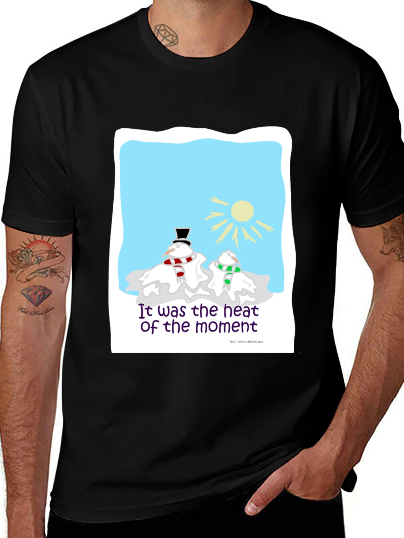 Humorous Melting Snowman T-Shirt
