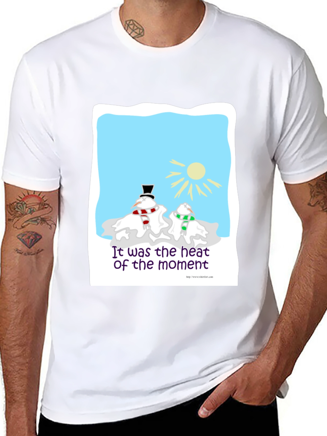 Humorous Melting Snowman T-Shirt