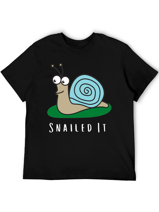 SNAILED IT Graphic Tee - Funny Snail Cartoon T-Shirt
