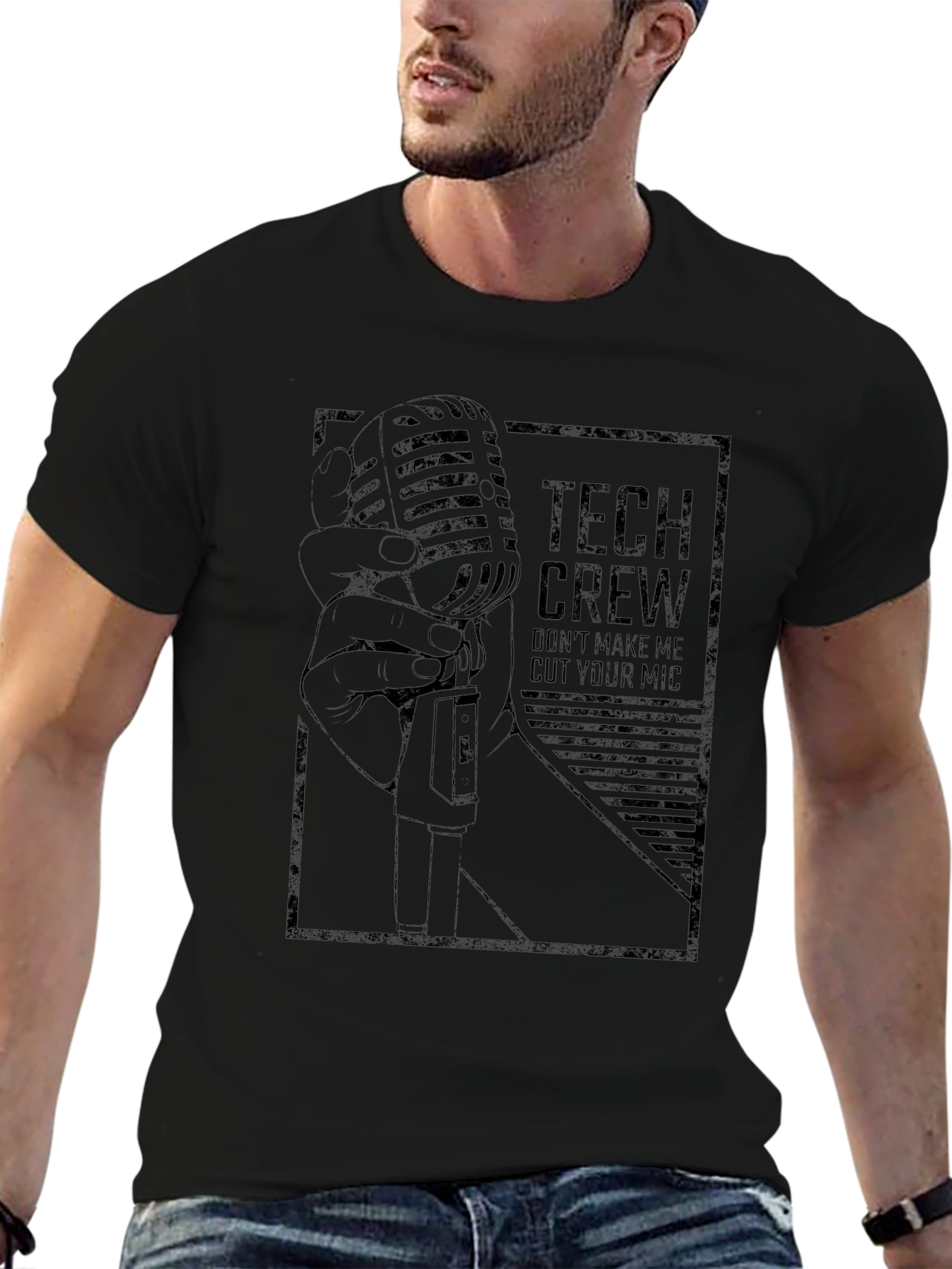 Tech Crew Microphone Graphic T-Shirt