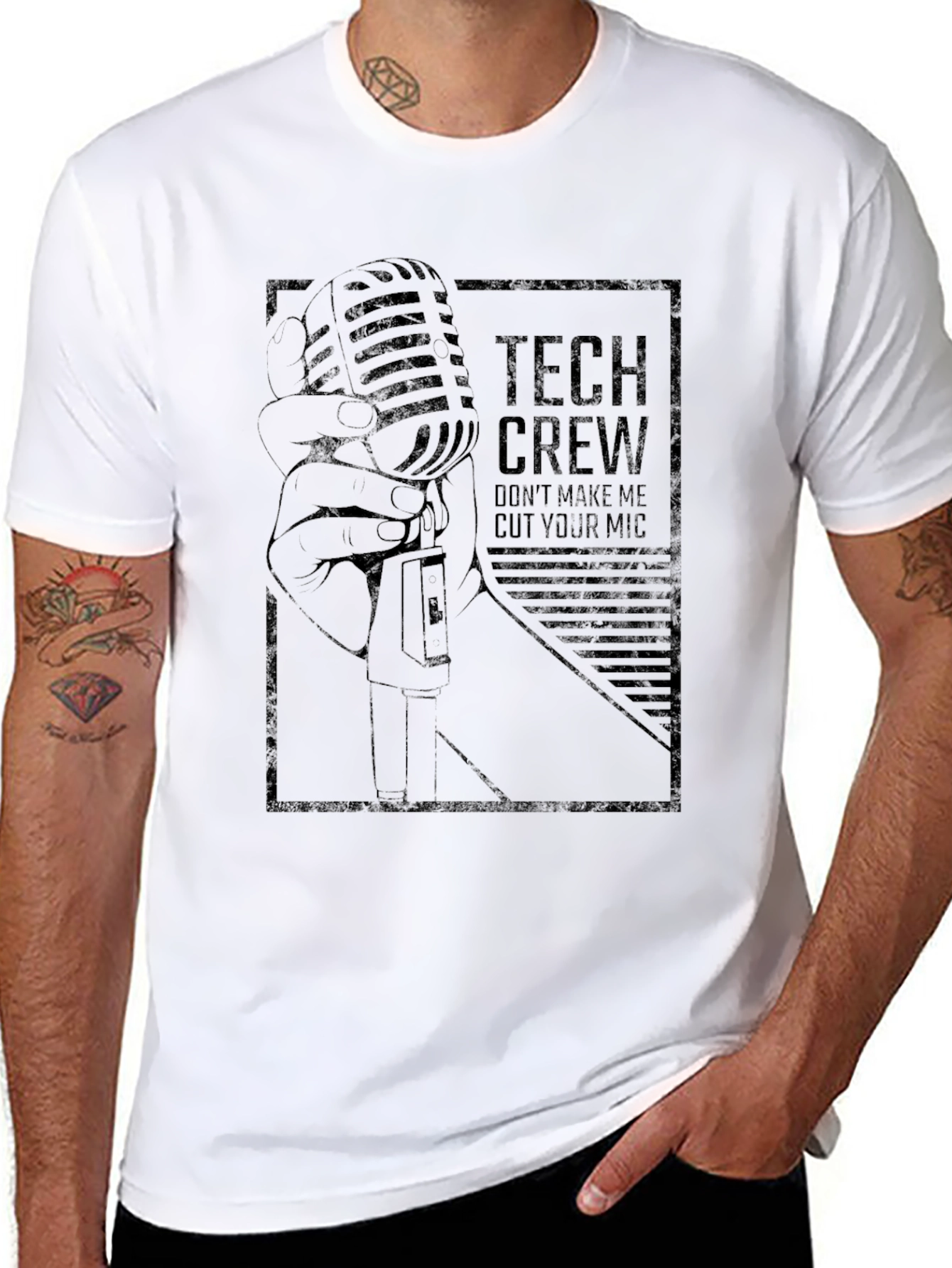 Tech Crew Microphone Graphic T-Shirt
