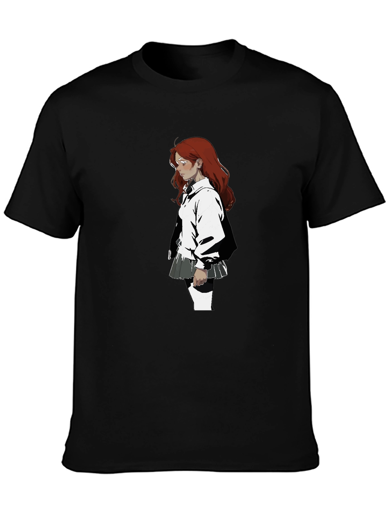 Anime Girl Graphic Black T-Shirt
