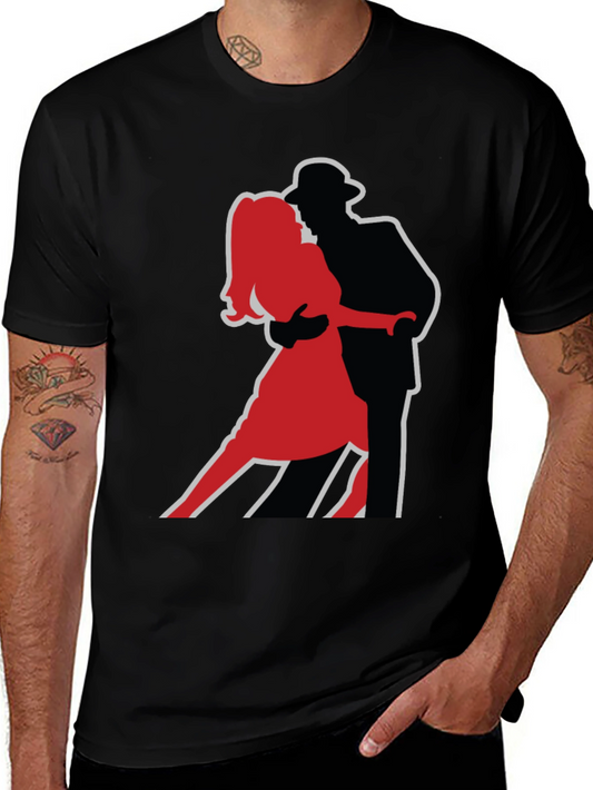 Dancing Duo Graphic T-Shirt - Black