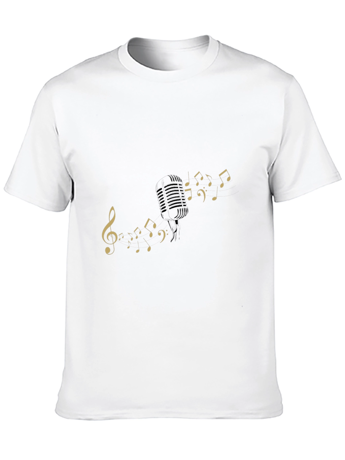 Musical Notes Graphic Black T-Shirt