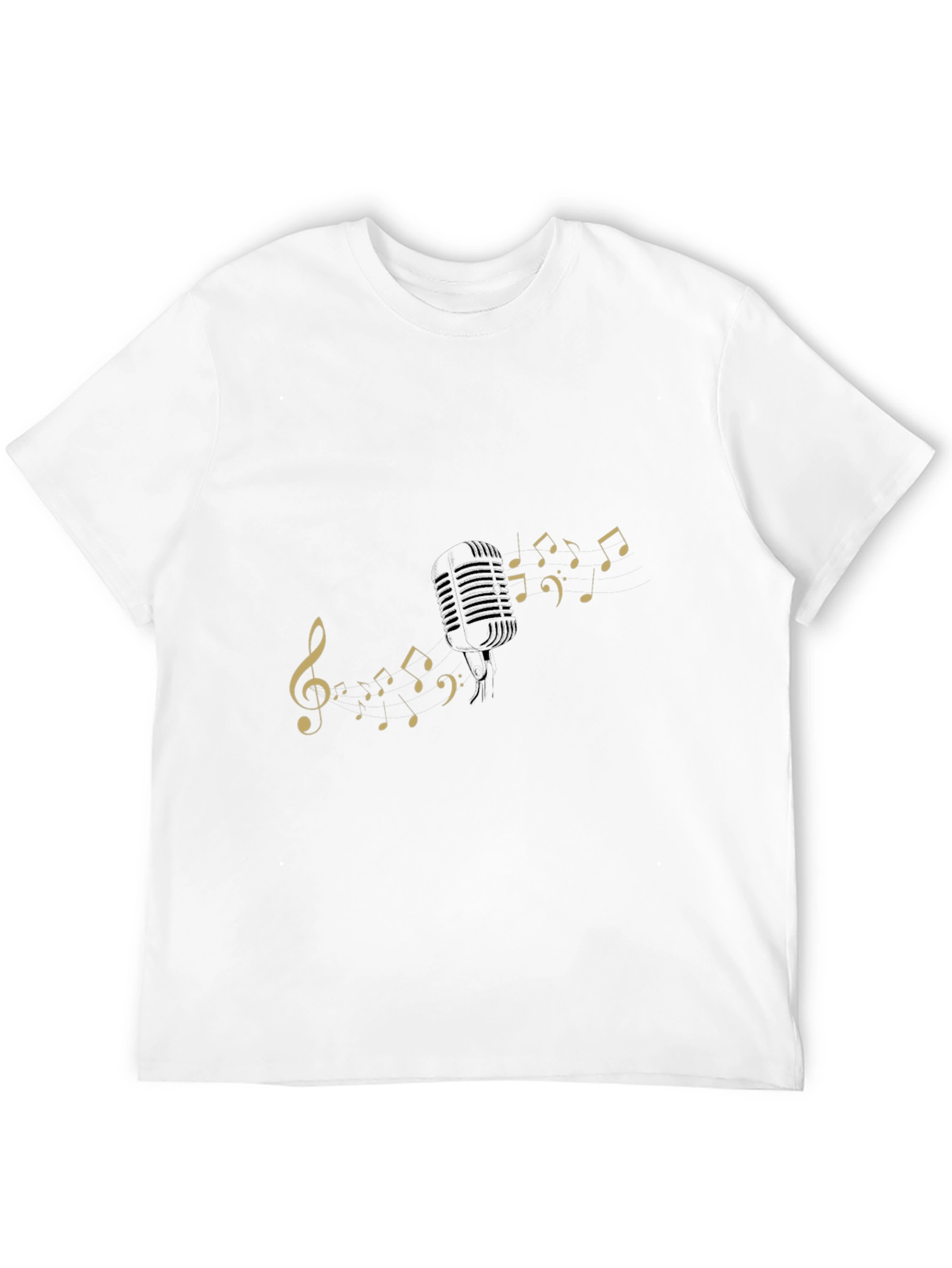 Musical Notes Graphic Black T-Shirt