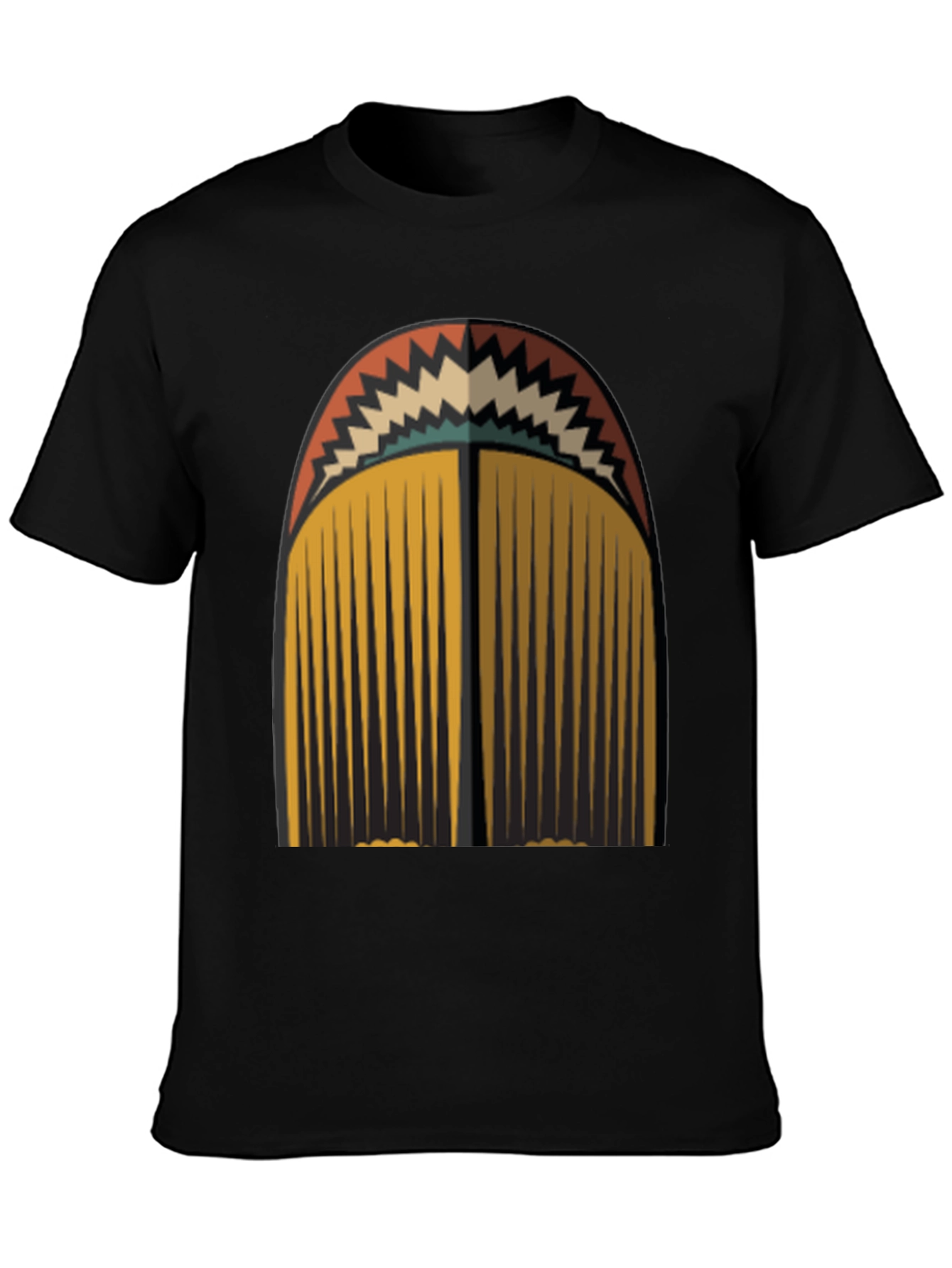 Retro Geometric Tassel Graphic Tee