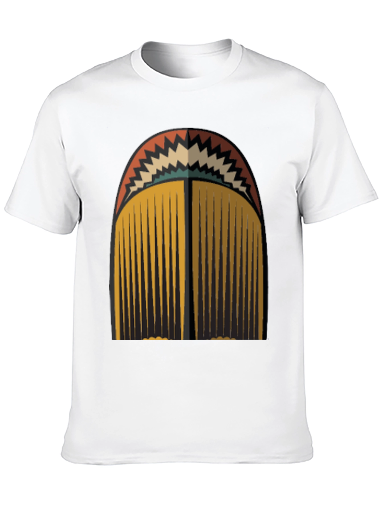 Retro Geometric Tassel Graphic Tee