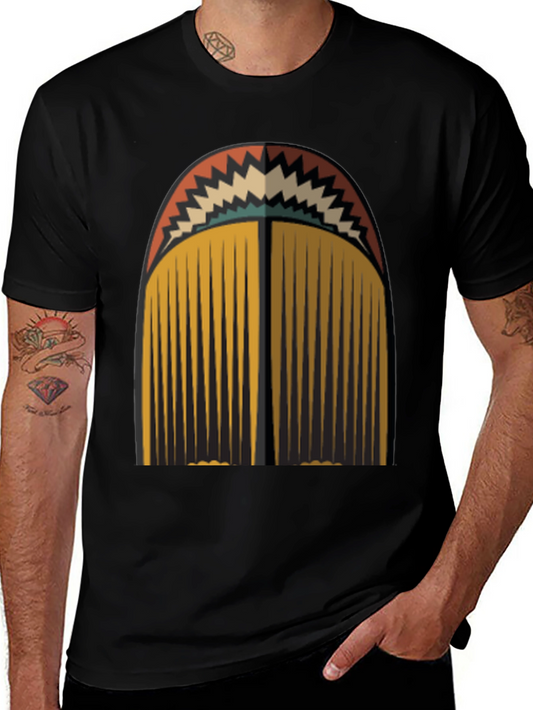 Retro Geometric Tassel Graphic Tee