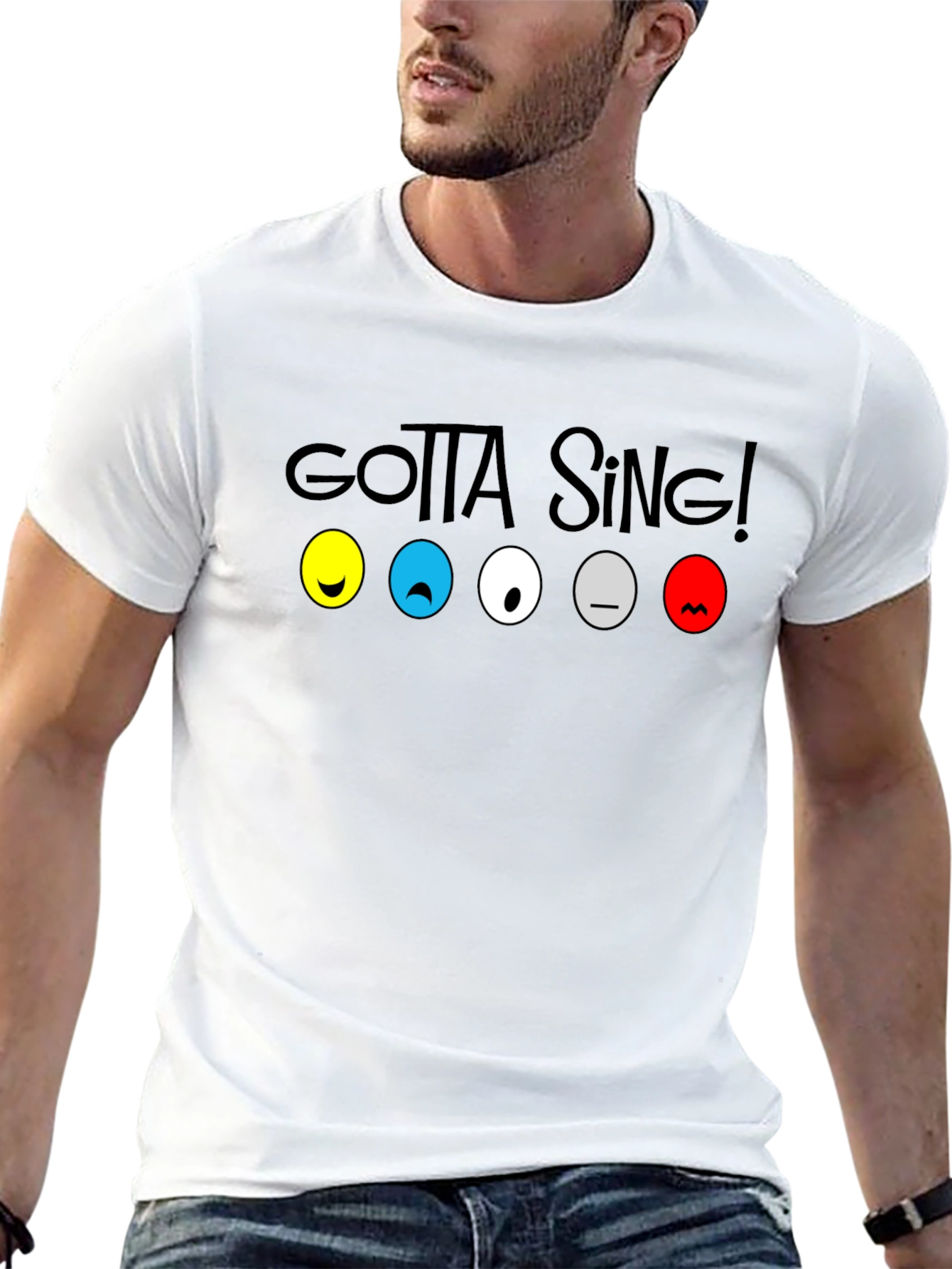 Gotta Sing! Emoji Graphic Tee - Black