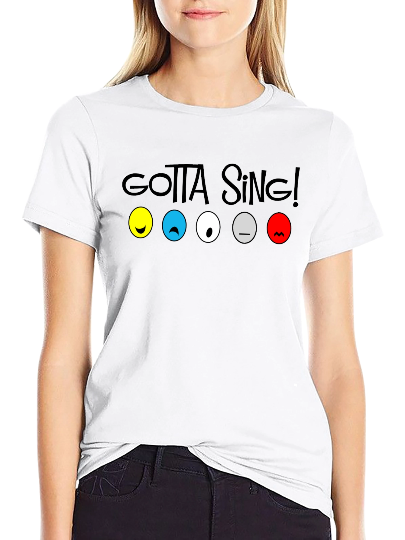 Gotta Sing! Emoji Graphic Tee - Black