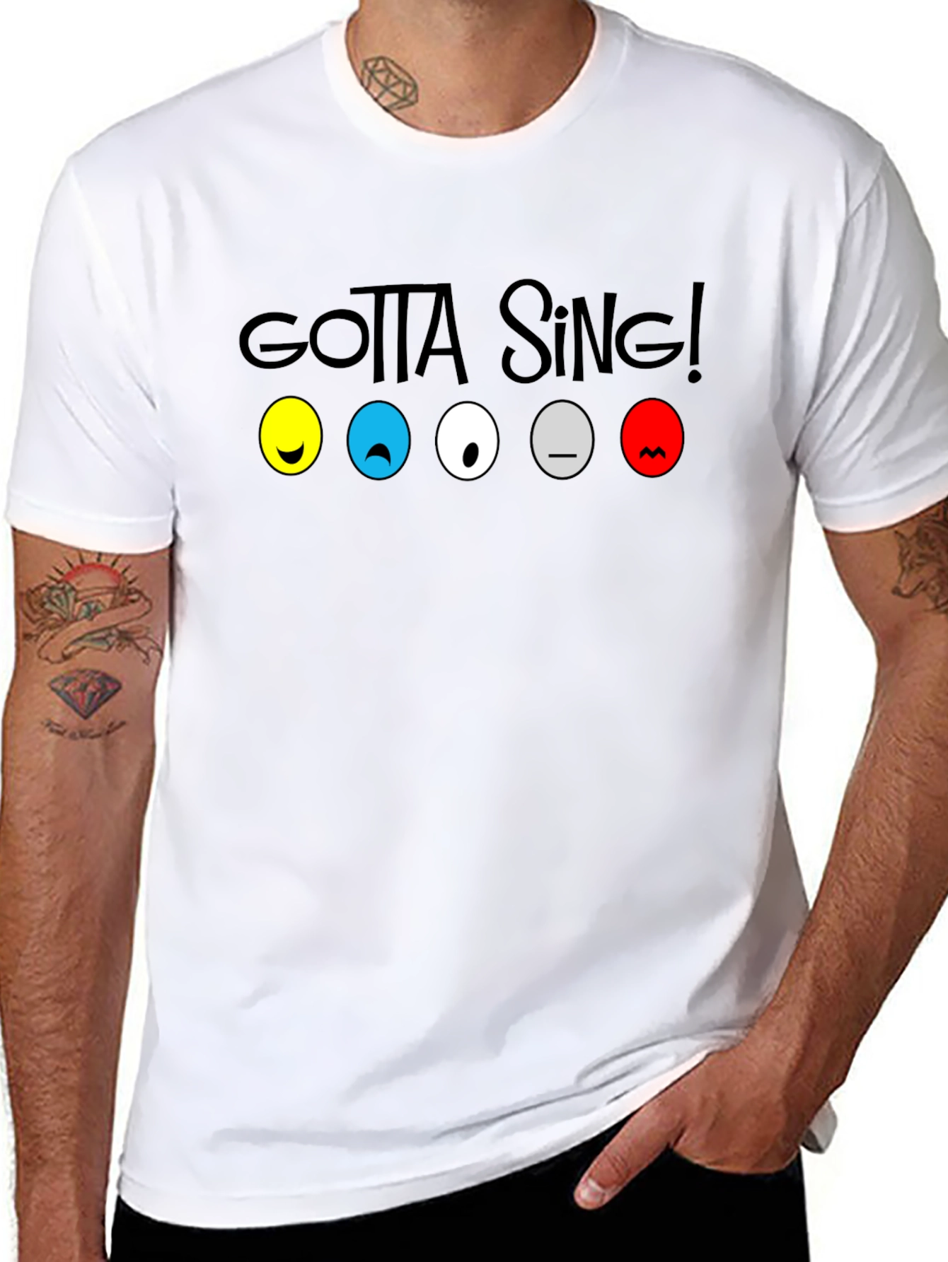 Gotta Sing! Emoji Graphic Tee - Black