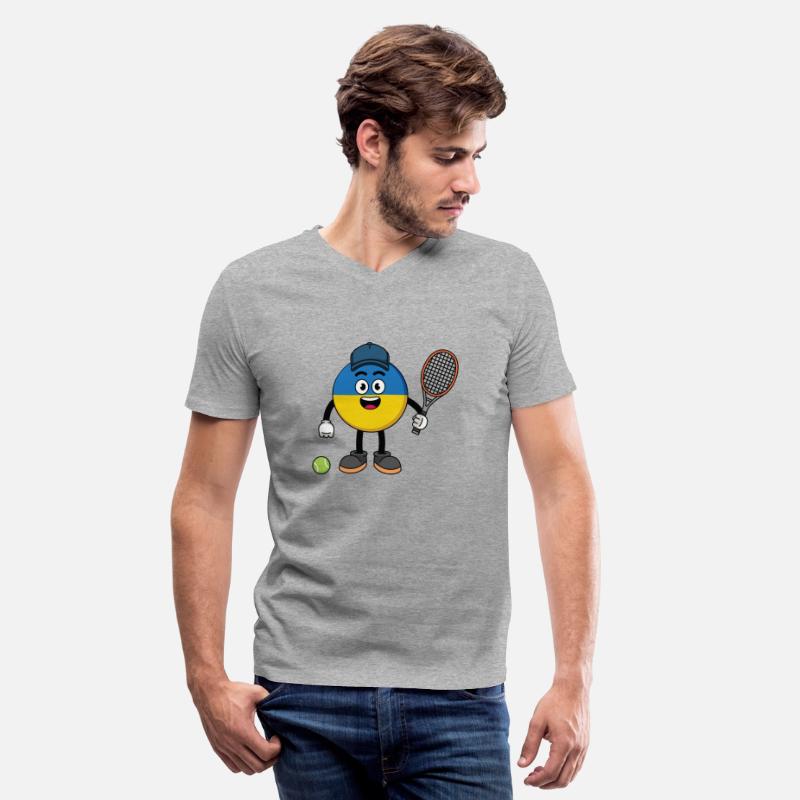 ukraine flag illustration as a tennis player
