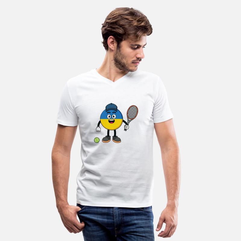 ukraine flag illustration as a tennis player