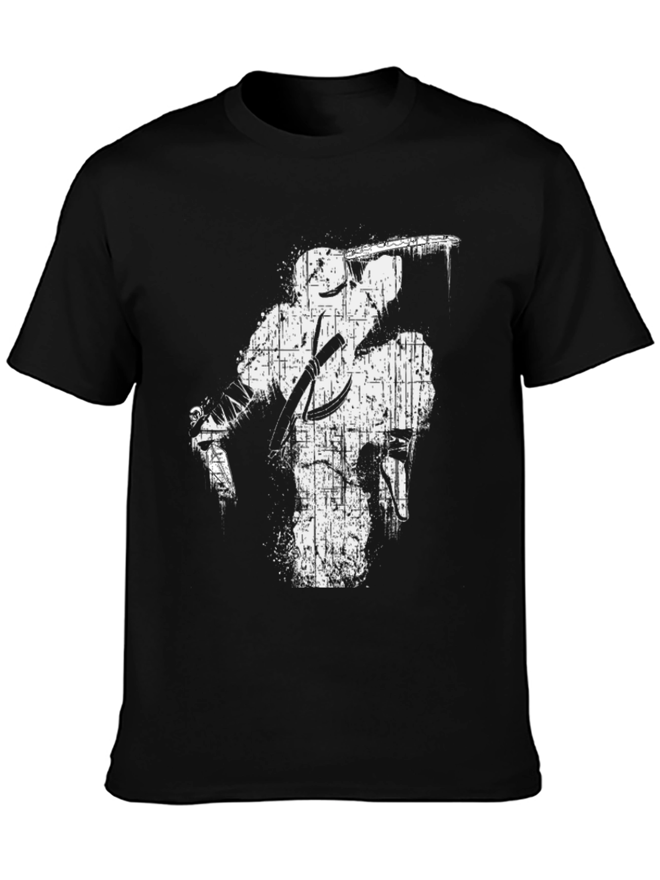 Distressed Ninja Graphic Black T-Shirt
