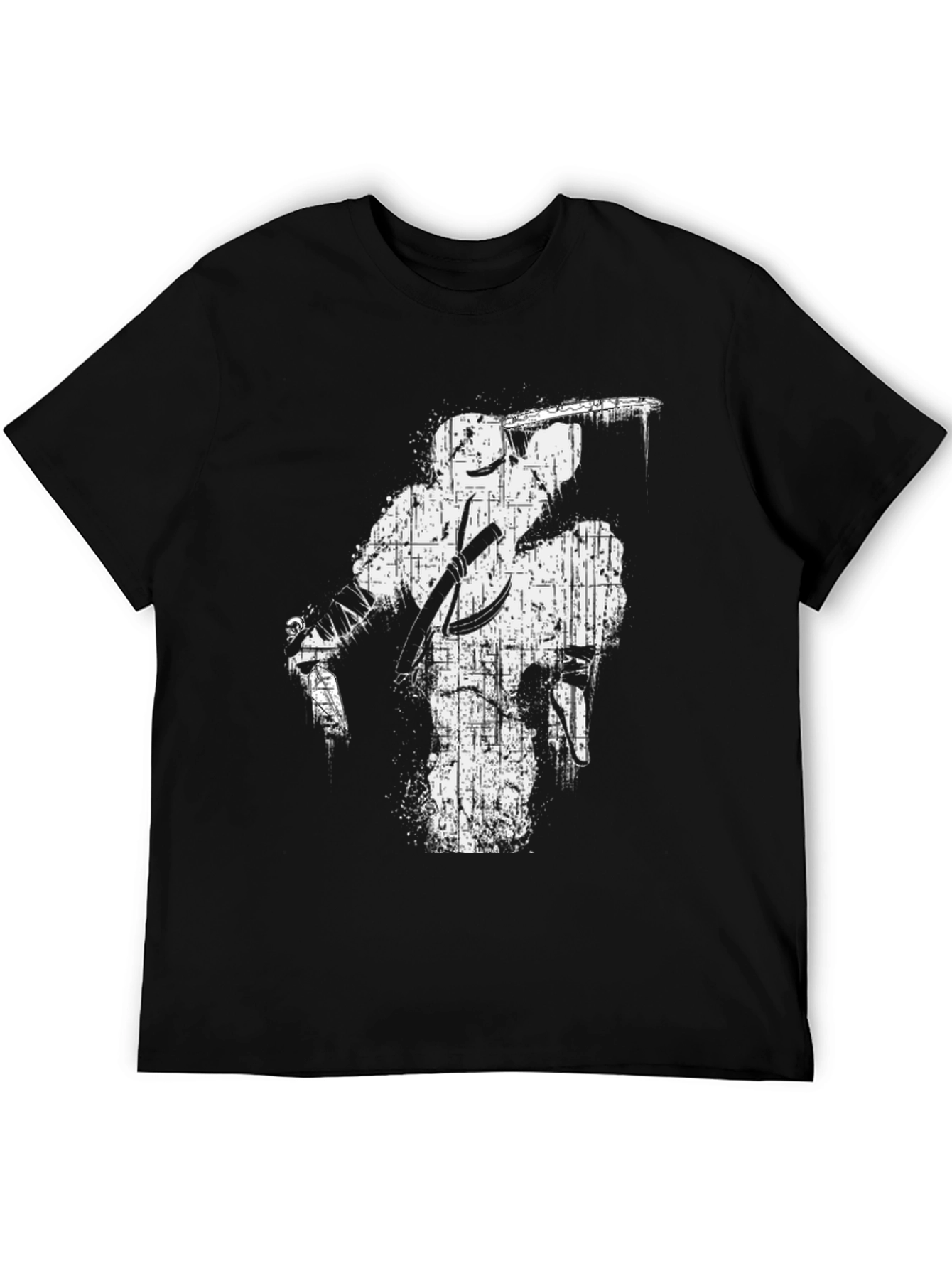 Distressed Ninja Graphic Black T-Shirt
