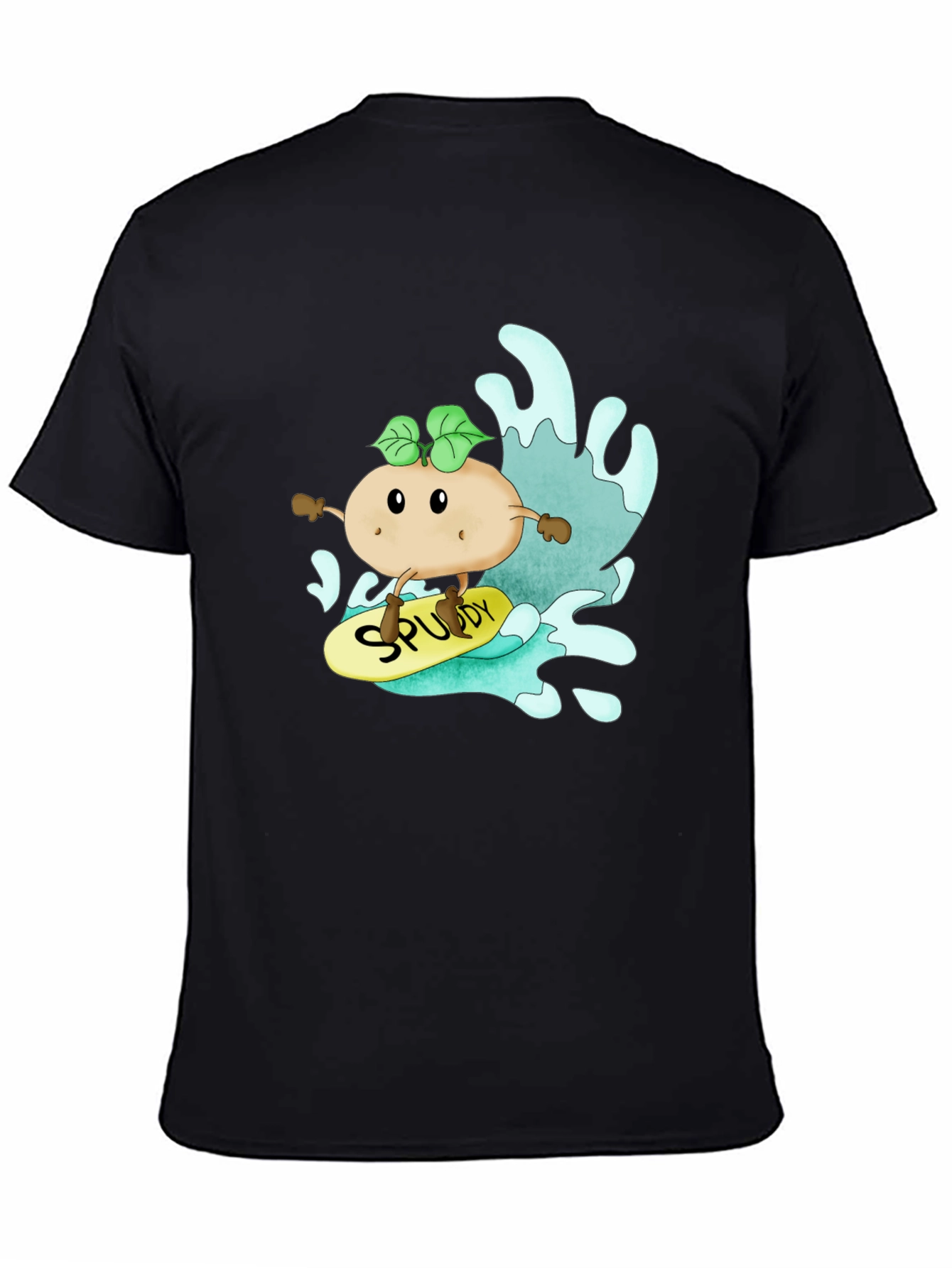 Surfing Spuddy T-Shirt - Black