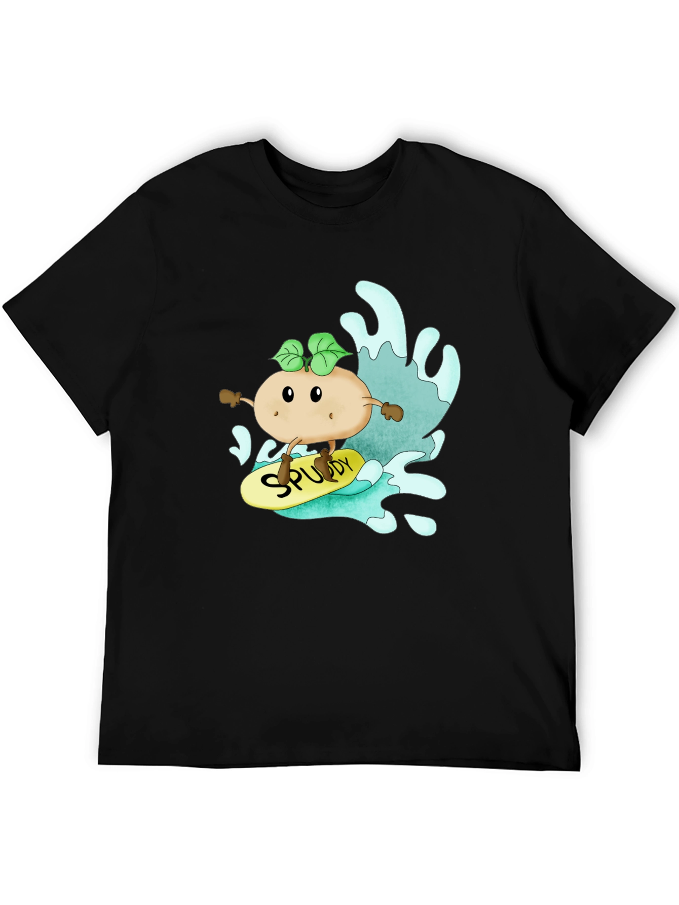 Surfing Spuddy T-Shirt - Black