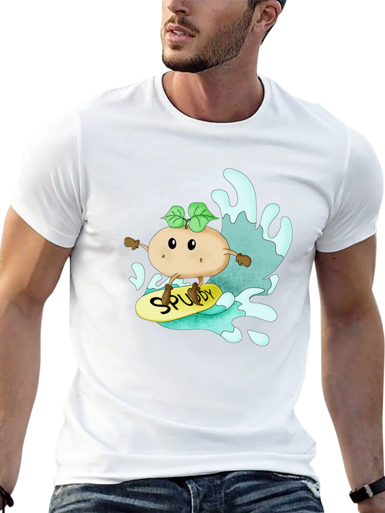 Surfing Spuddy T-Shirt - Black