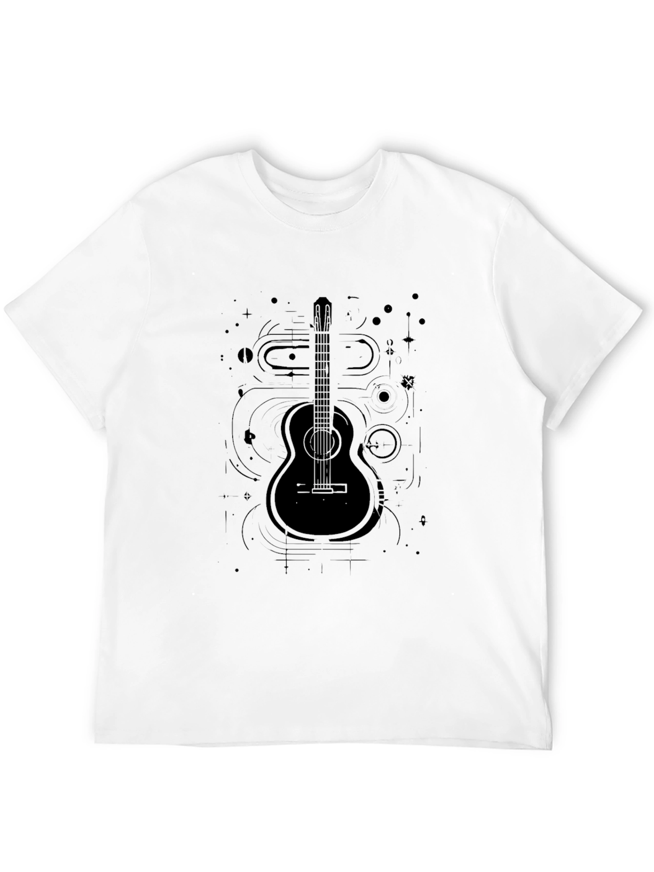Guitar Graphic Tee - Black Musical Design