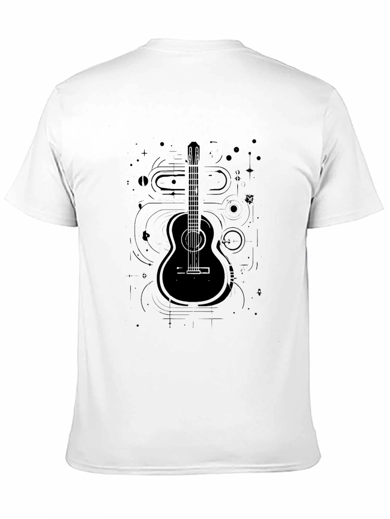 Guitar Graphic Tee - Black Musical Design