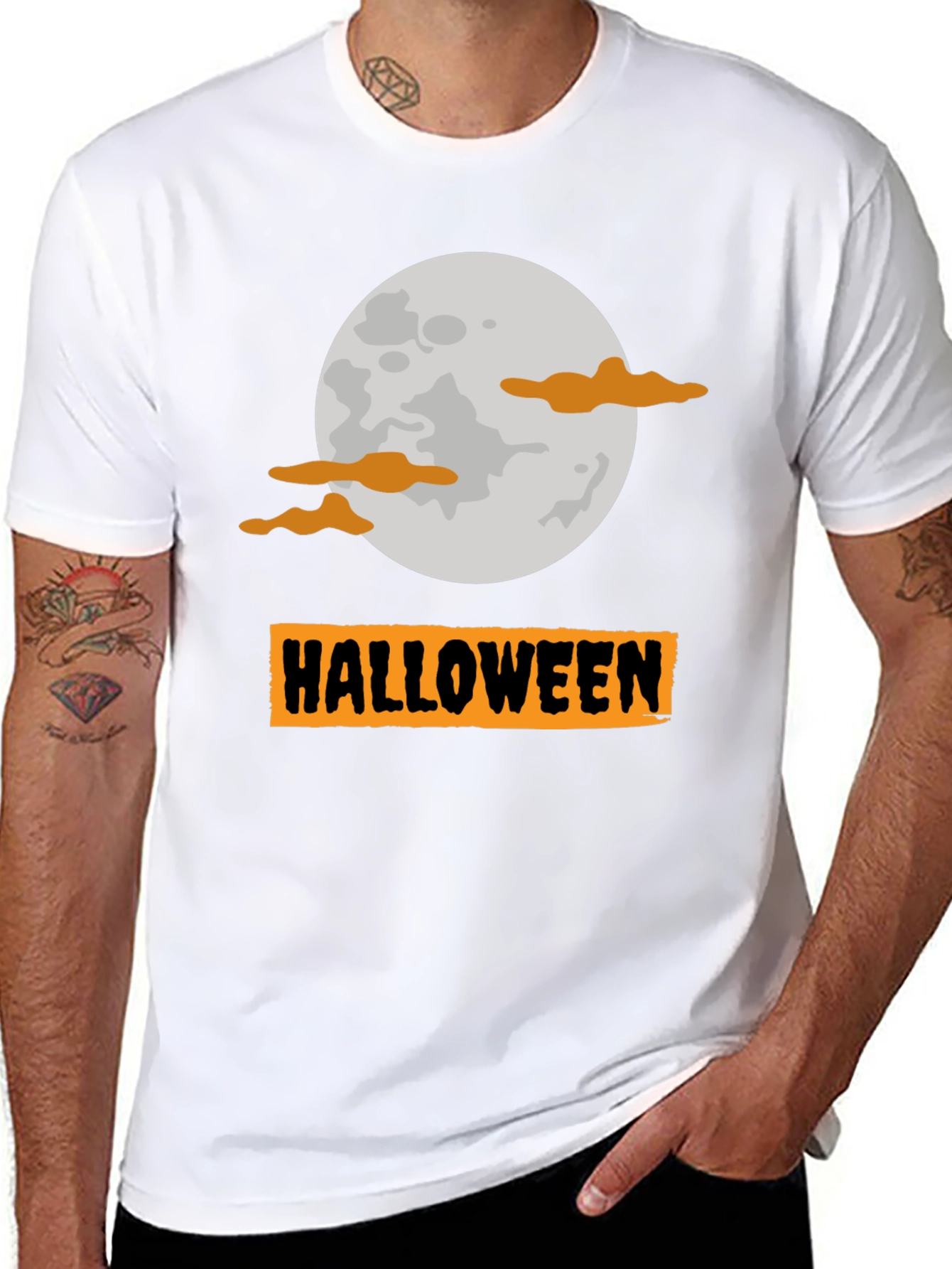 Halloween Moon Graphic Tee - Spooky Season Shirt