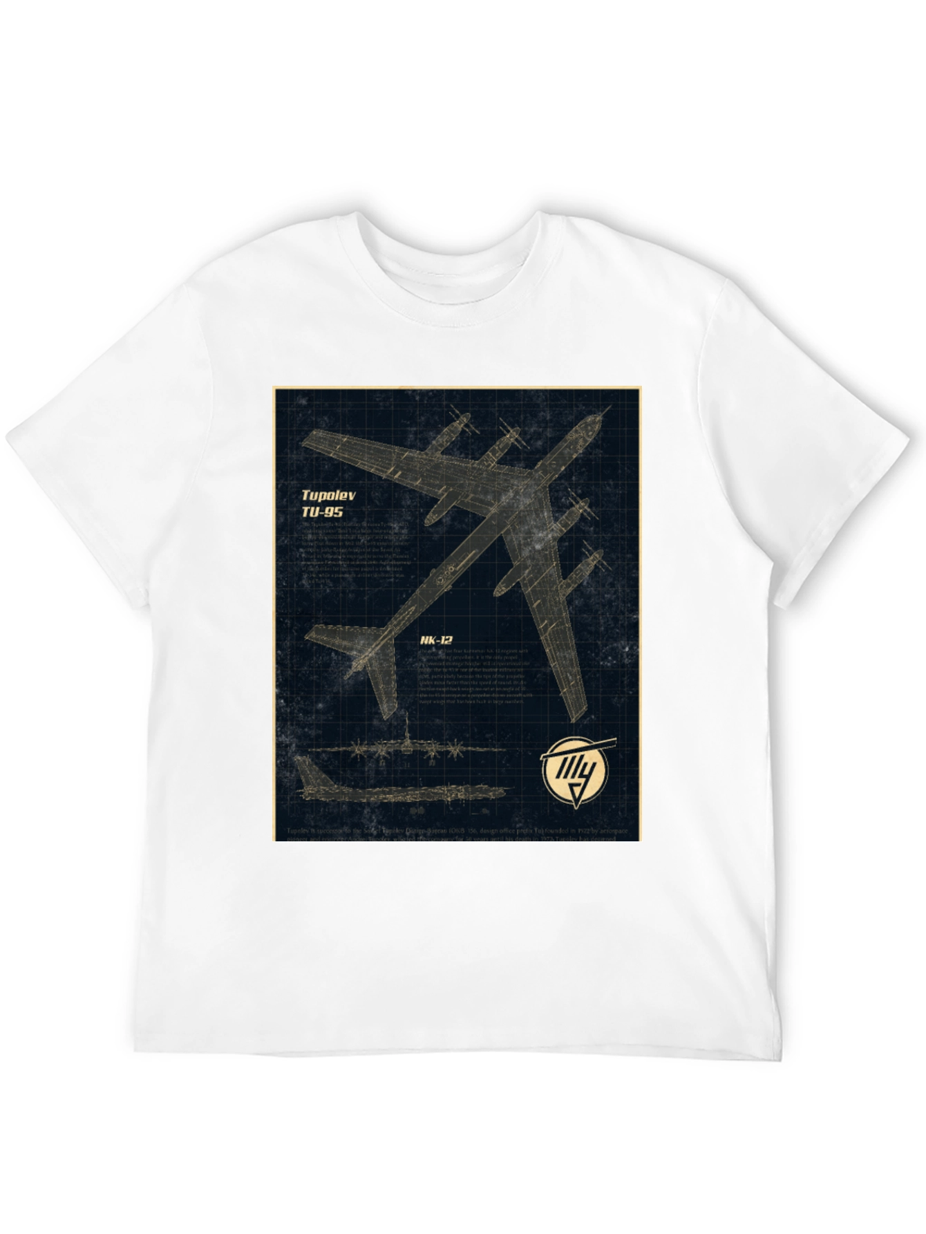 Tupolev TU-95 Blueprint Graphic T-Shirt