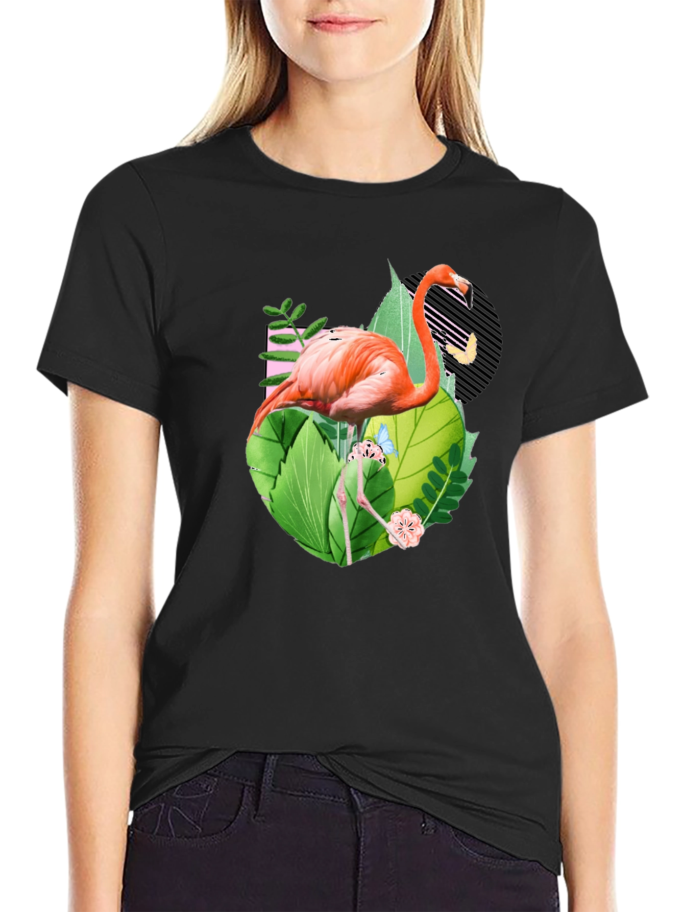 Tropical Flamingo Graphic T-Shirt