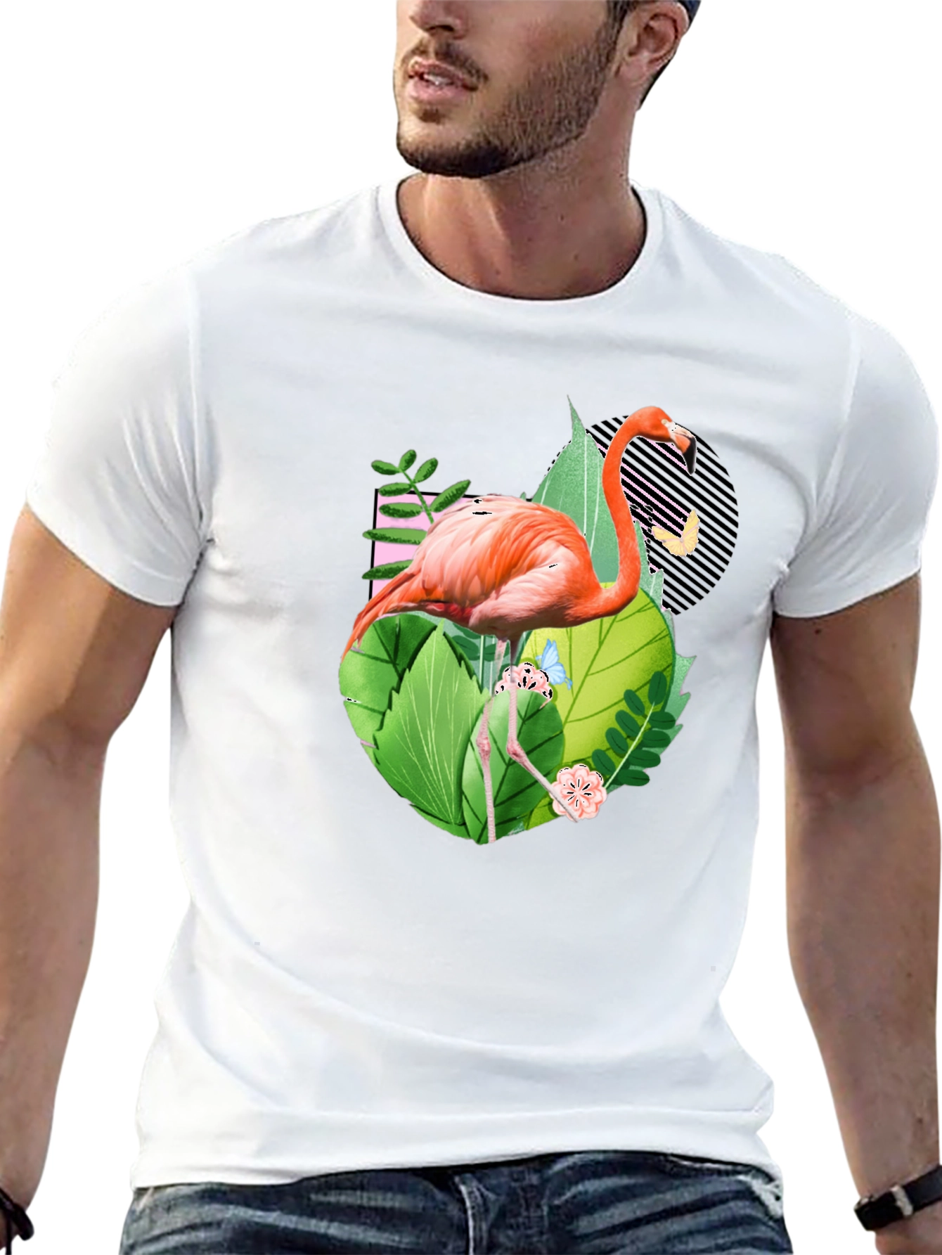 Tropical Flamingo Graphic T-Shirt