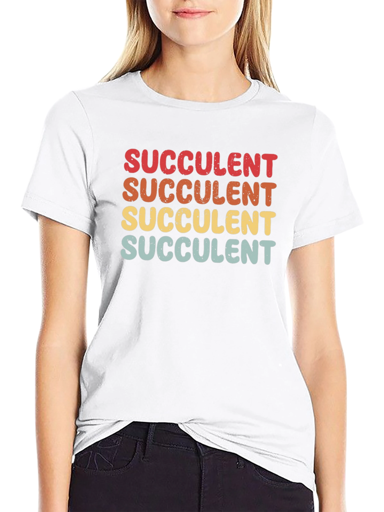 Retro Succulent Graphic Tee - Black