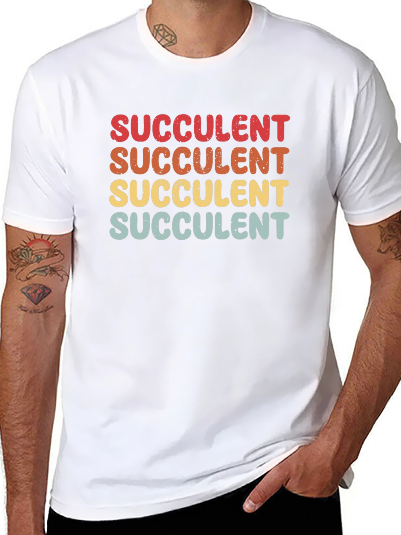 Retro Succulent Graphic Tee - Black