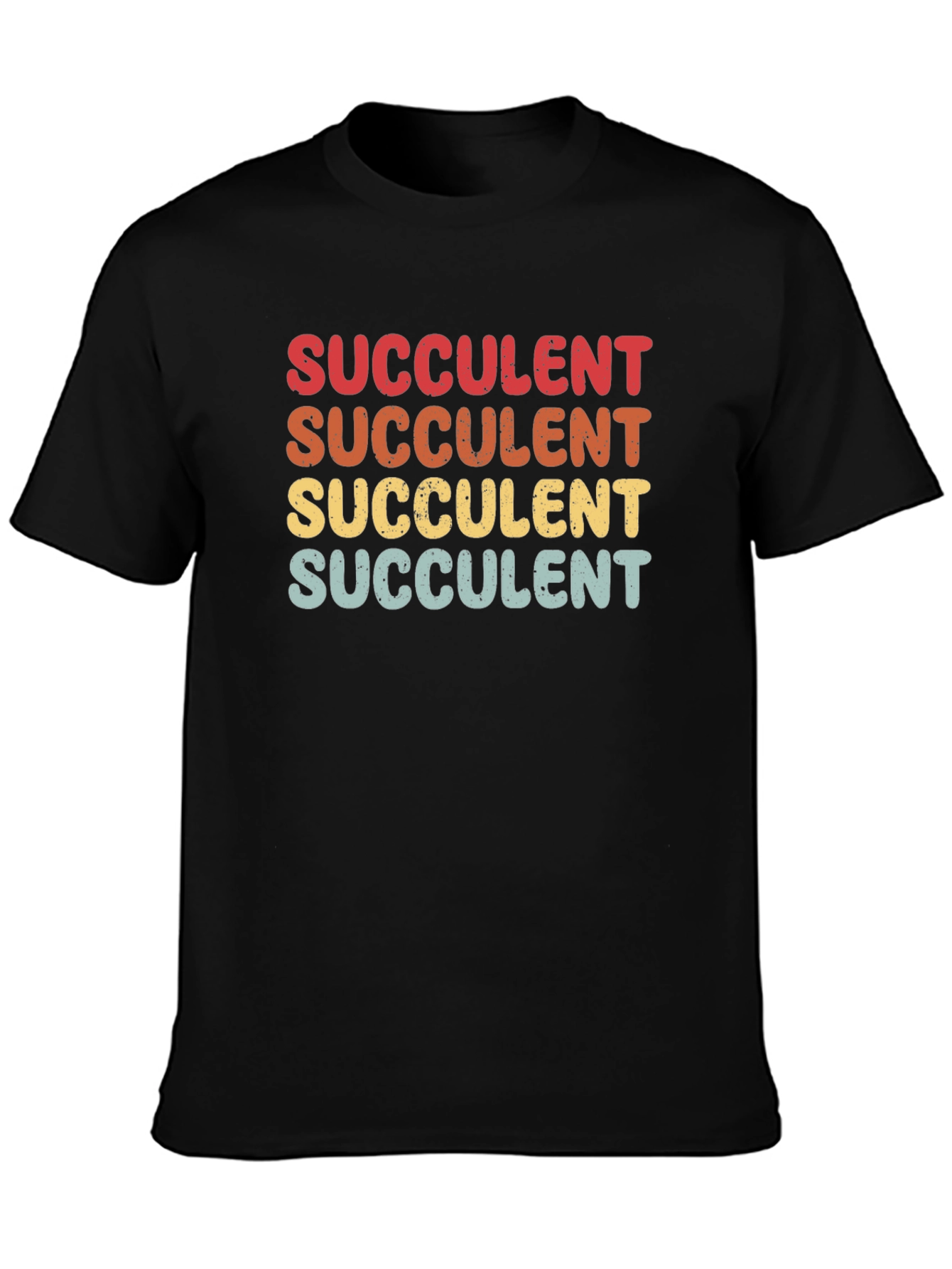 Retro Succulent Graphic Tee - Black