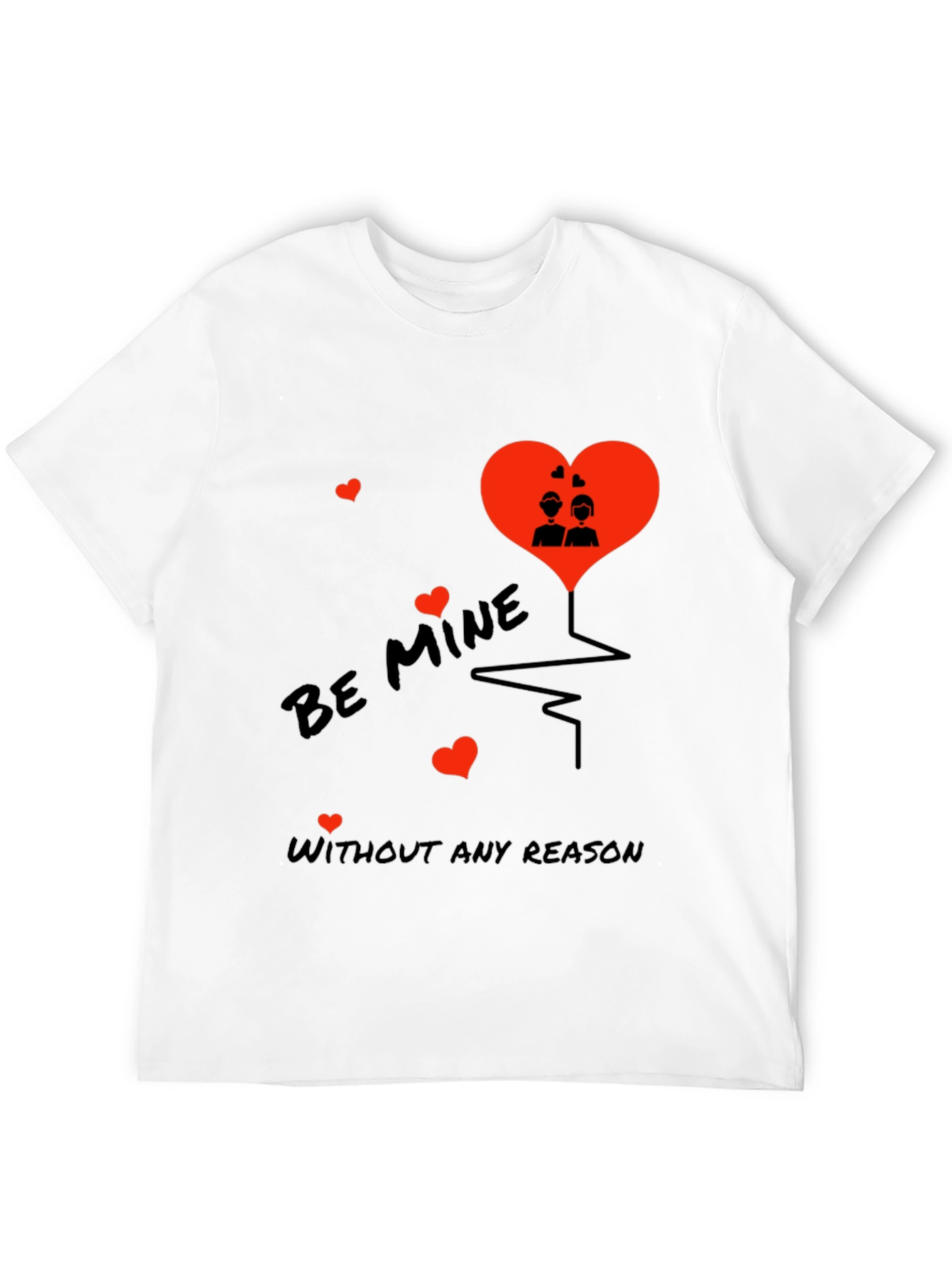 Romantic Be Mine Black T-Shirt