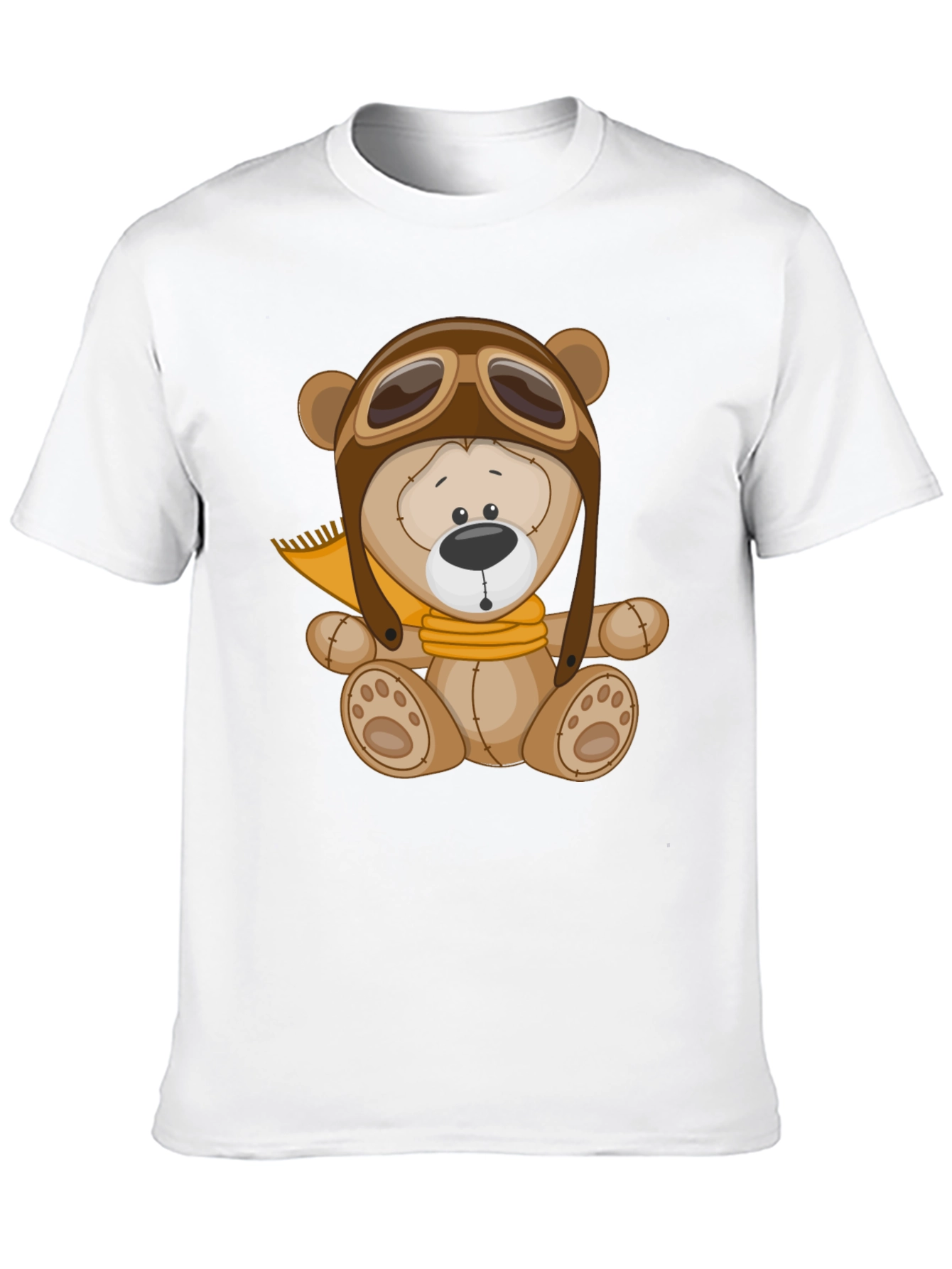 Aviator Bear T-Shirt - Black Cotton Graphic Tee