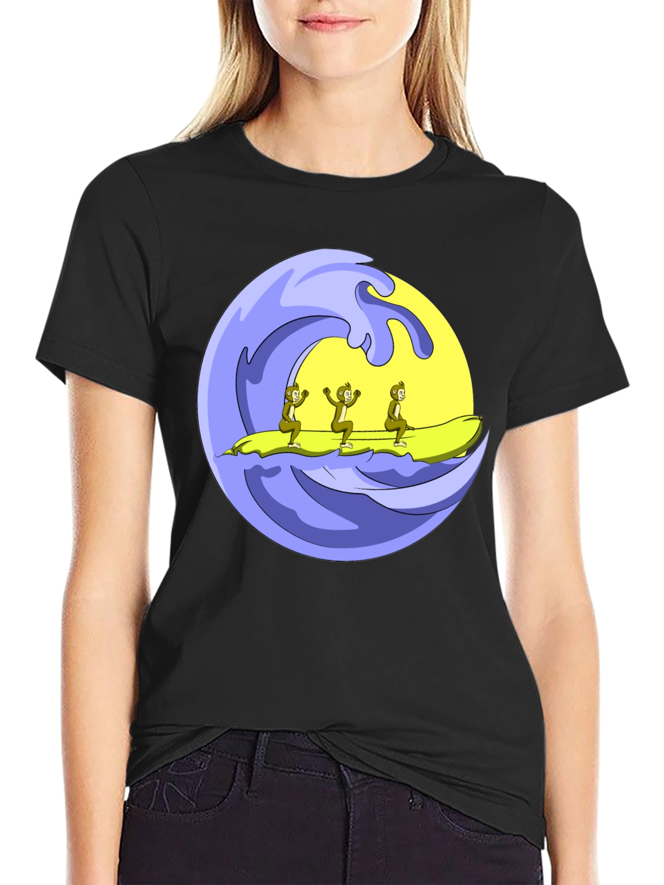 Monkey Banana Boat T-Shirt Funny Graphic Tee