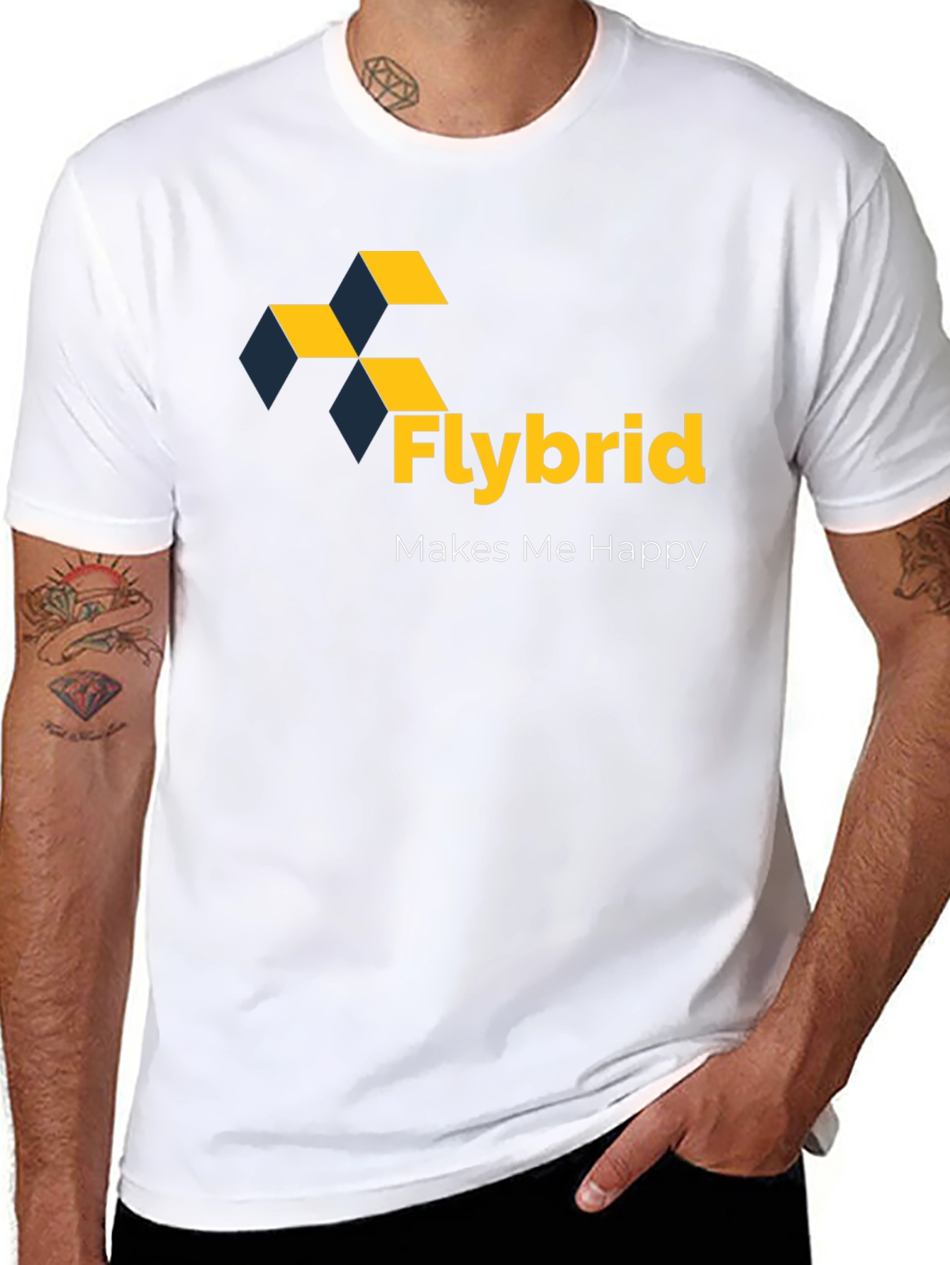 Flybrid Makes Me Happy Graphic Tee - Black