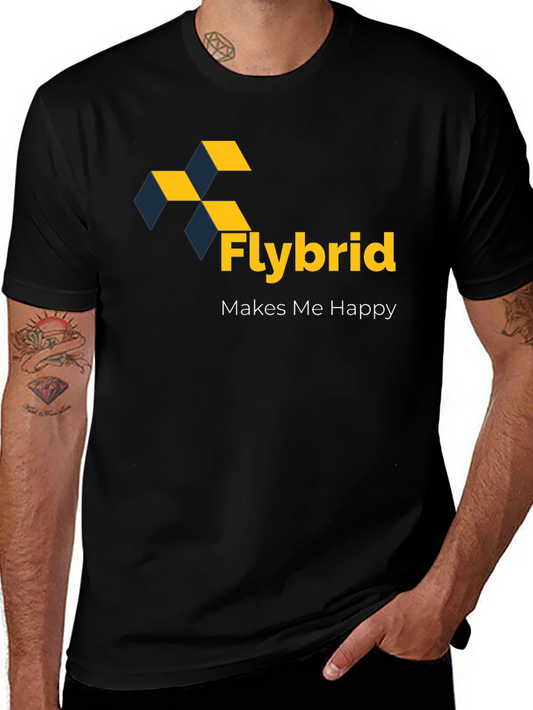 Flybrid Makes Me Happy Graphic Tee - Black