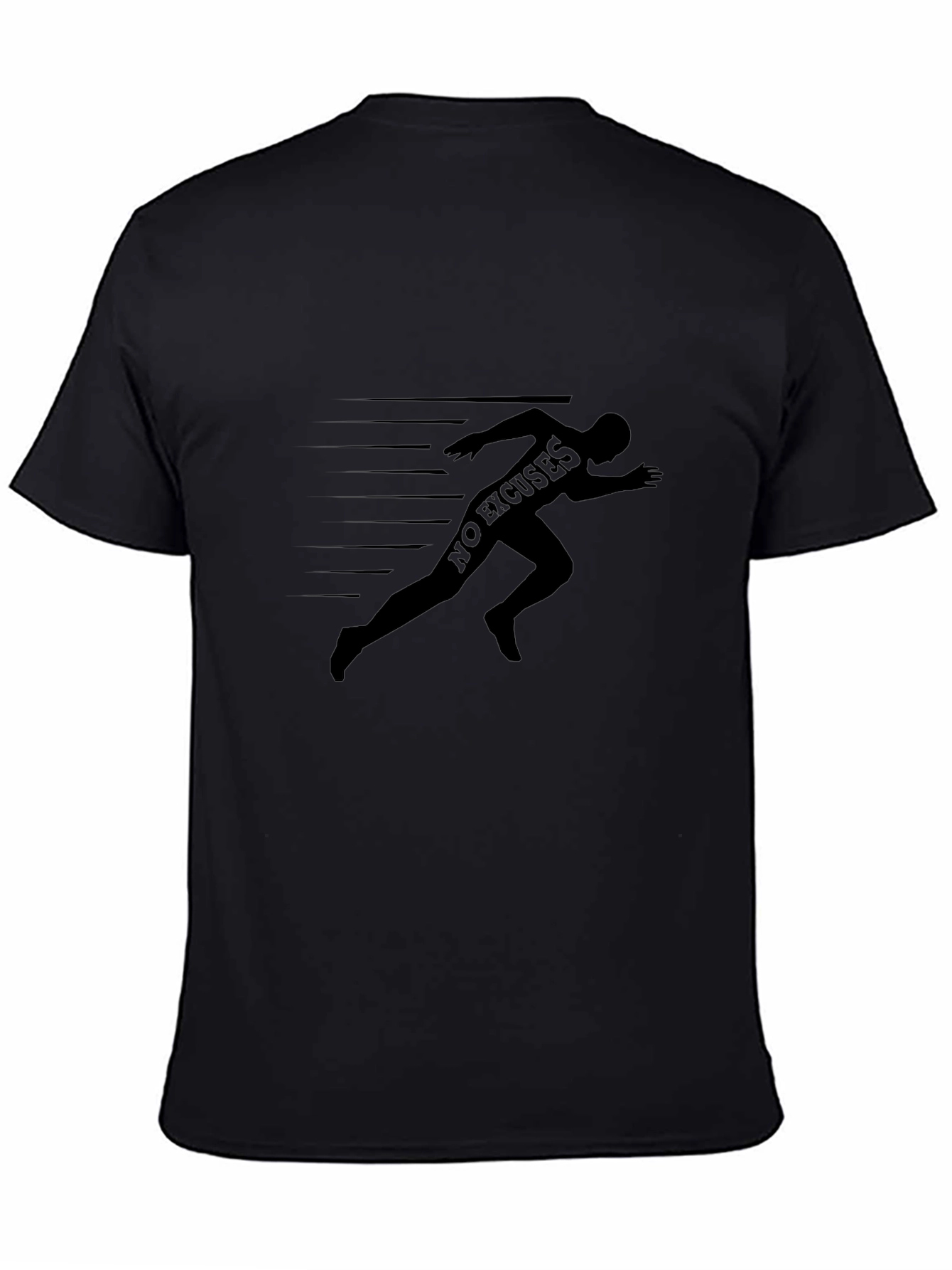 Mens Black No Excuses Graphic Tee