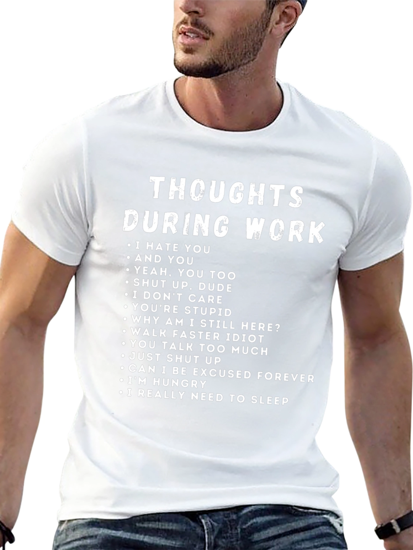 Thoughts During Work Graphic T-Shirt - Black