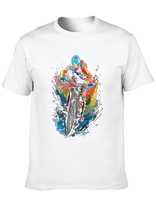 Mountain Bike Watercolor Mens T-Shirt