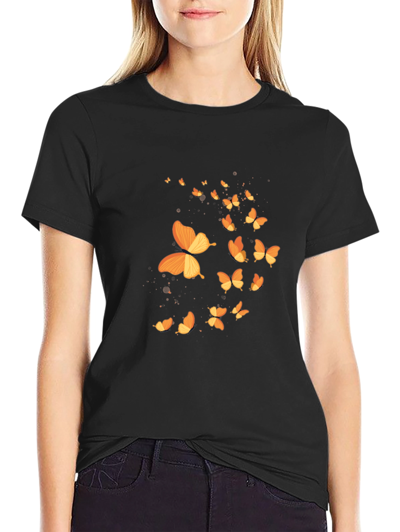 Butterfly Graphic Black T-Shirt