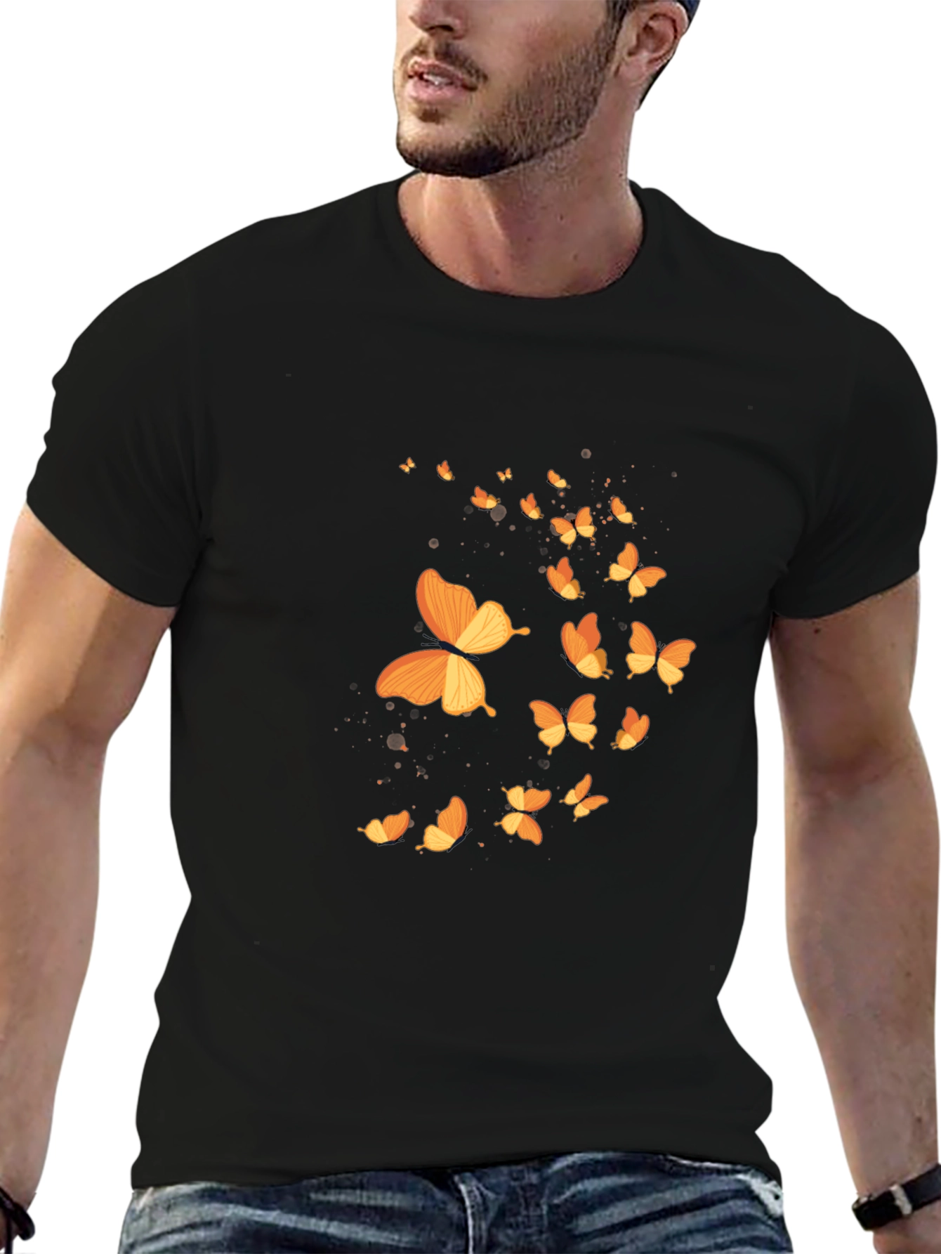 Butterfly Graphic Black T-Shirt