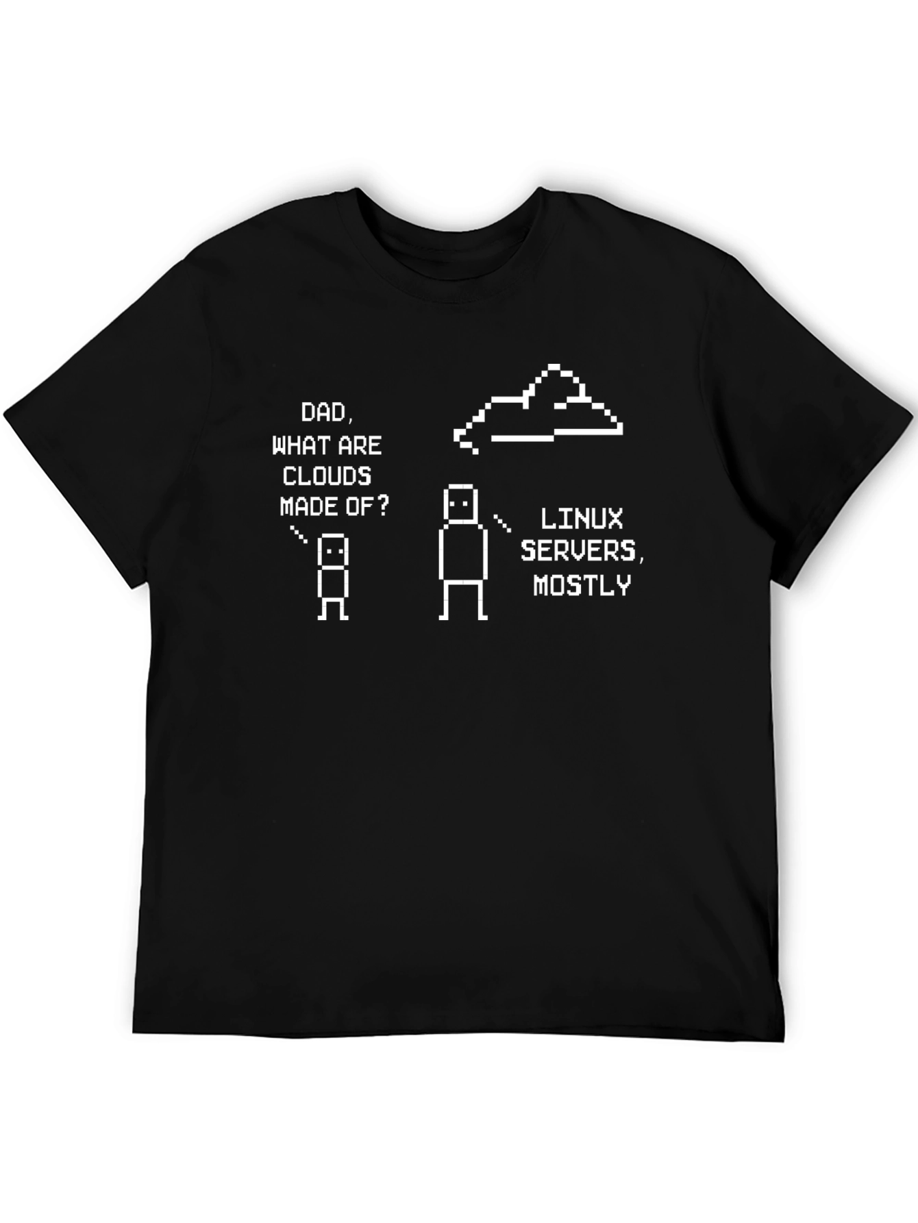 Linux Servers Cloud Dad Joke Black T-Shirt