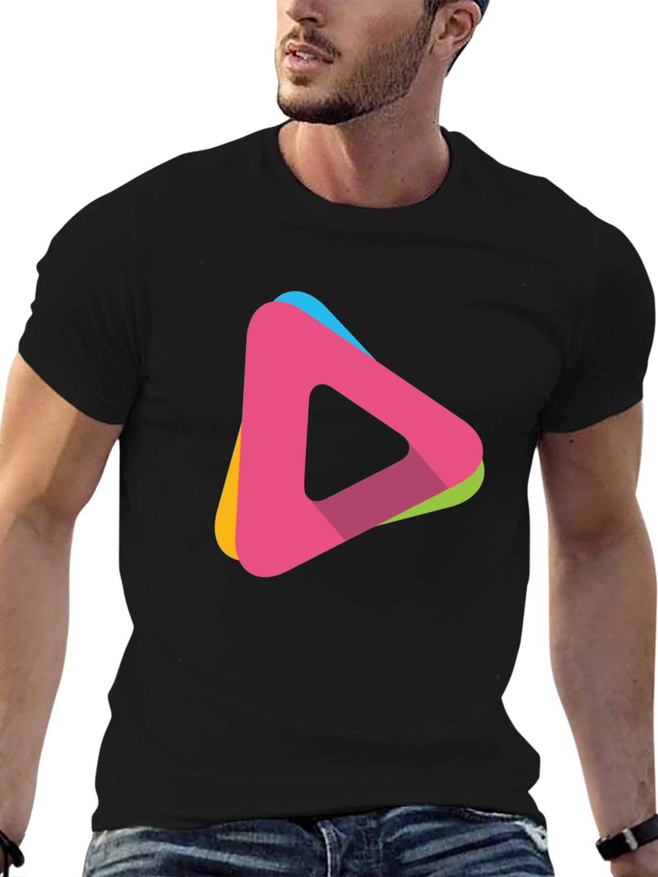 Modern Triangle Logo T-Shirt - Casual Style