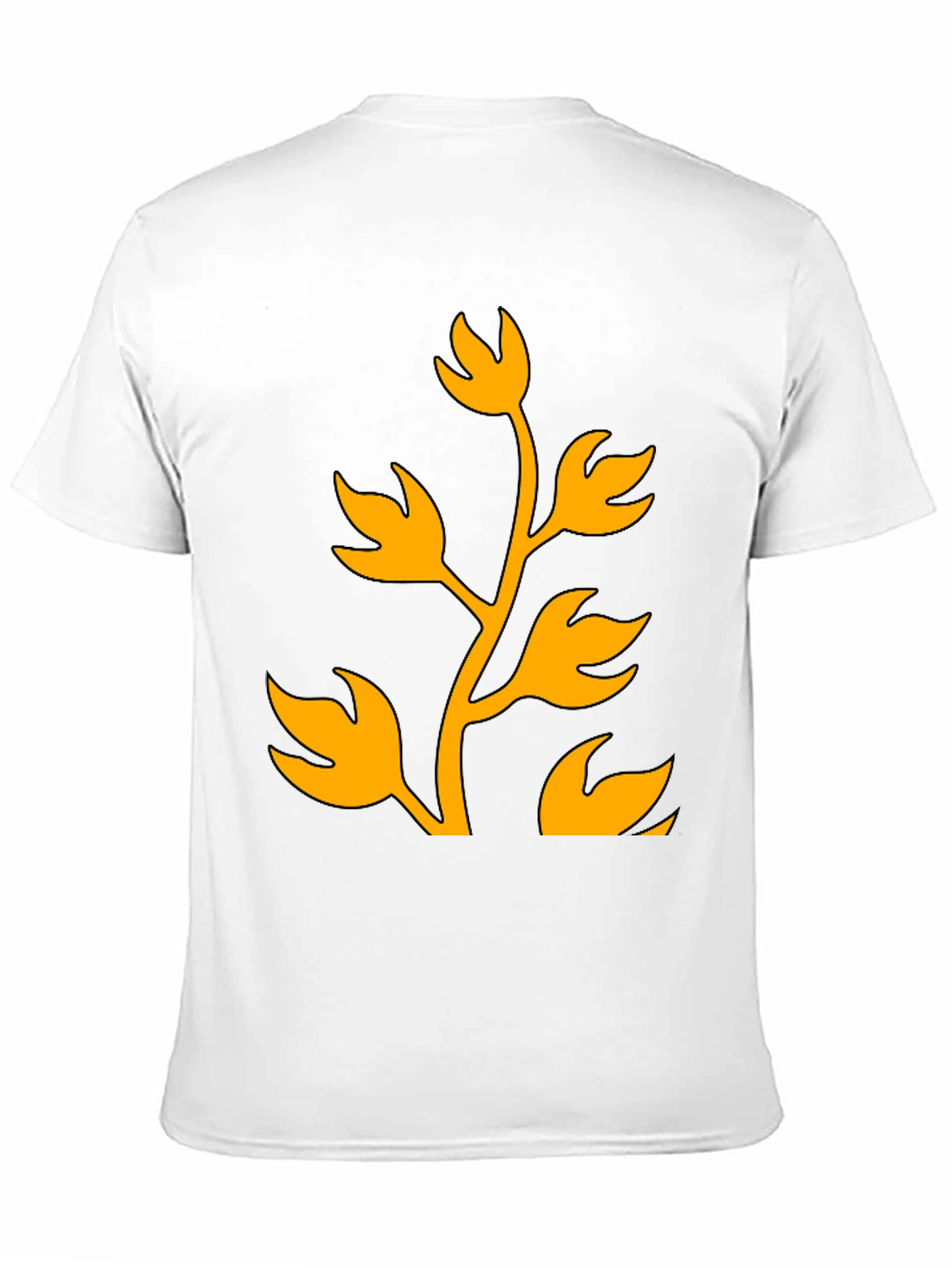 Black T-Shirt with Abstract Plant Graphic