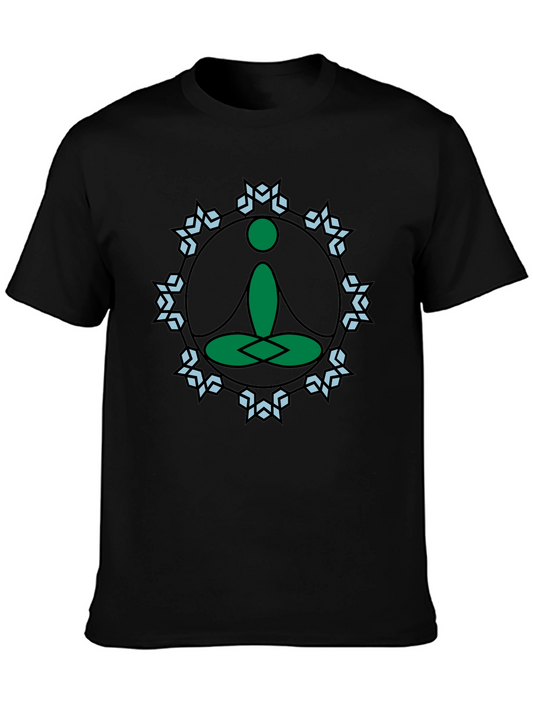Meditate Tee: Green Lotus Position Graphic