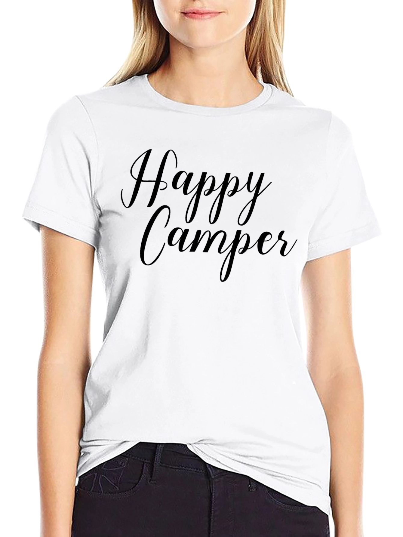 Happy Camper Black Graphic T-Shirt