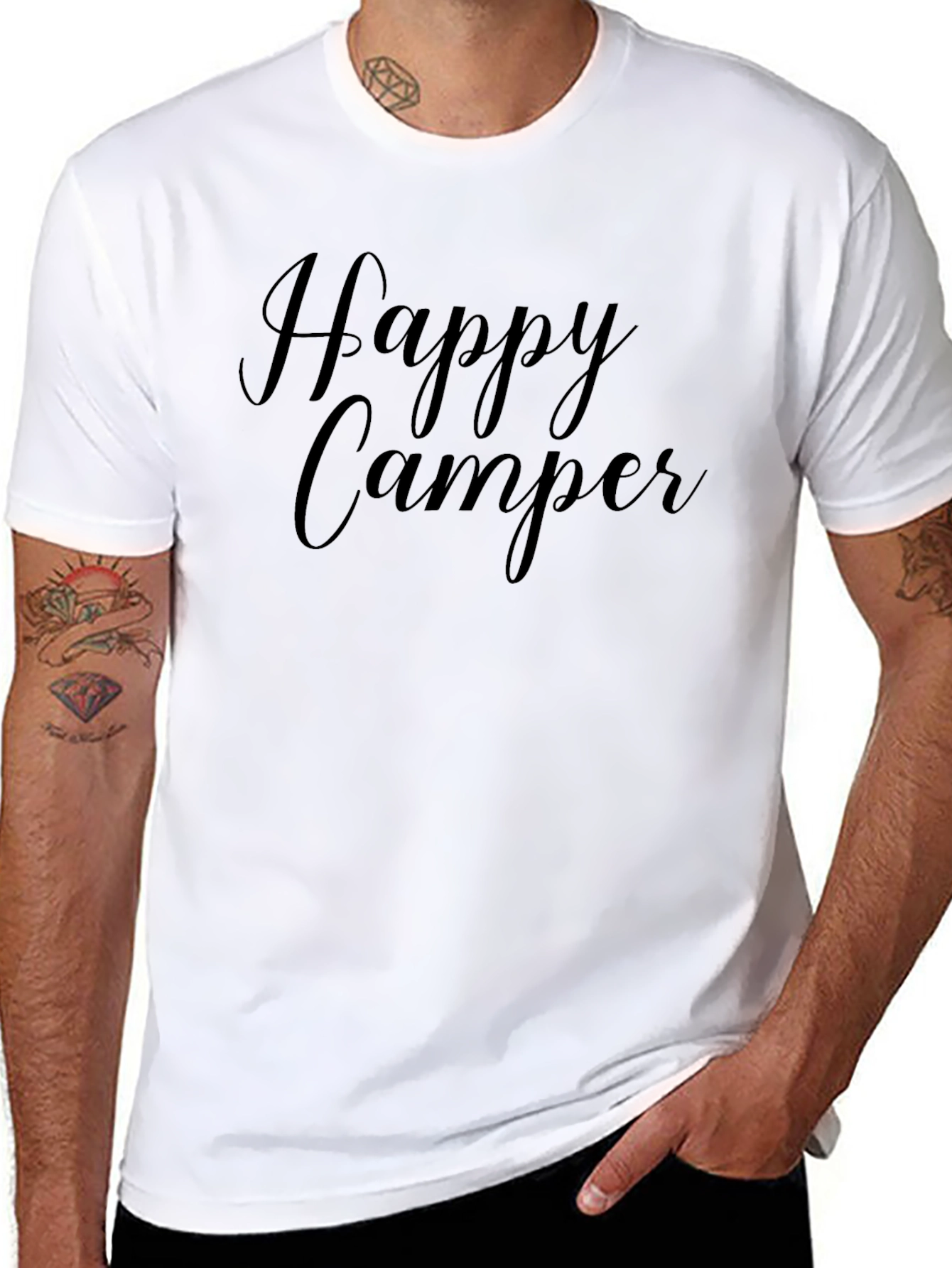 Happy Camper Black Graphic T-Shirt