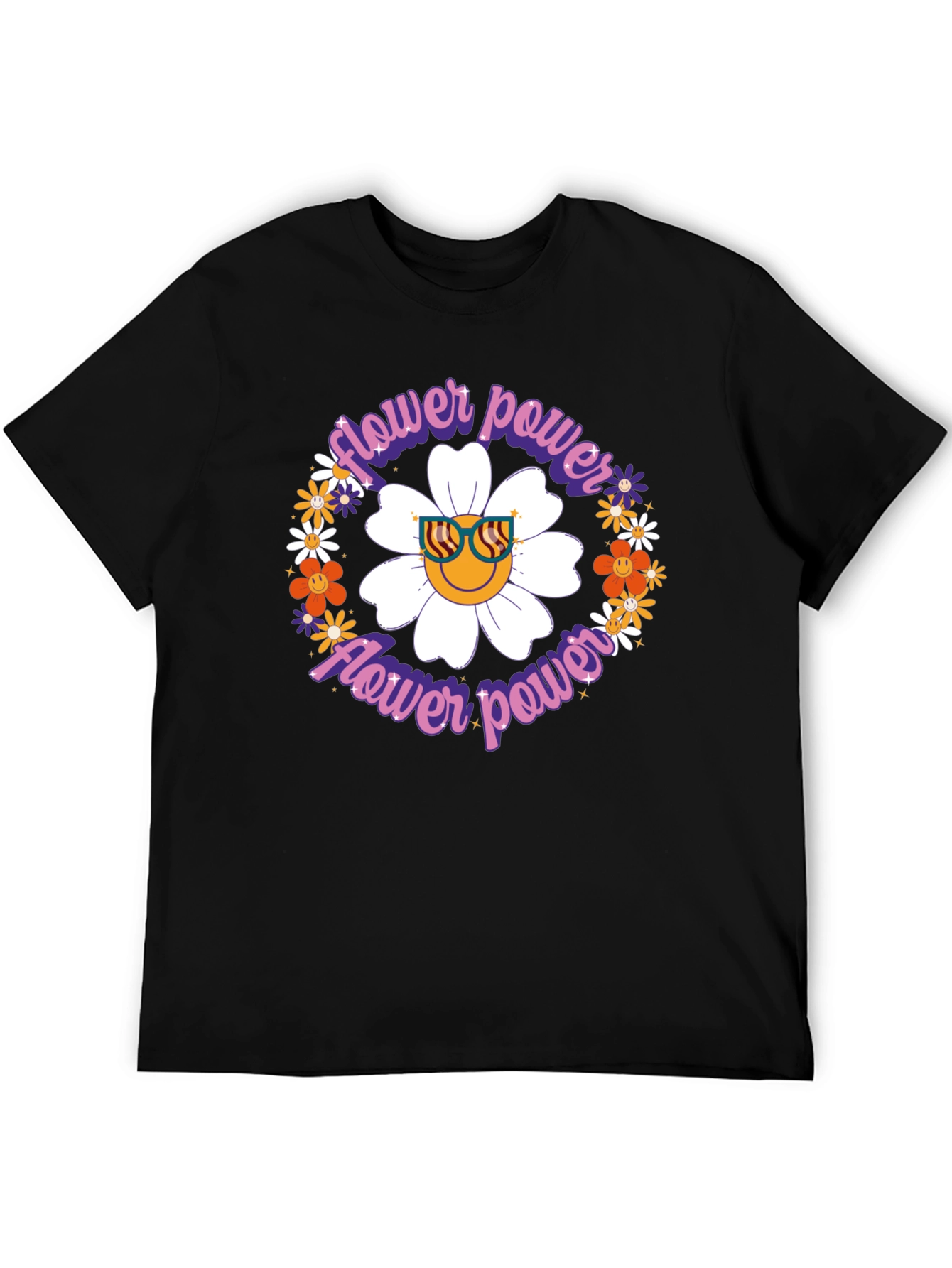 Flower Power Graphic T-Shirt - Retro Style