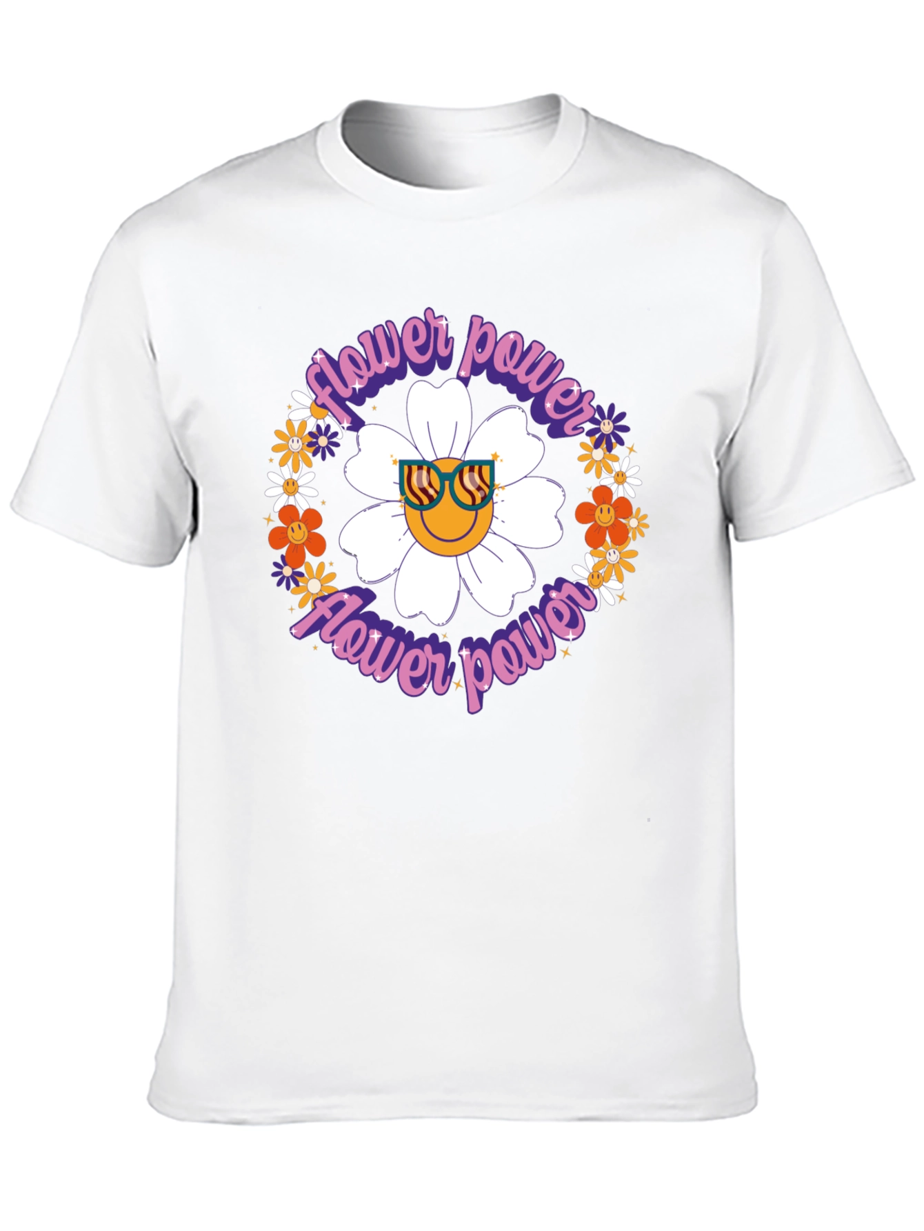 Flower Power Graphic T-Shirt - Retro Style